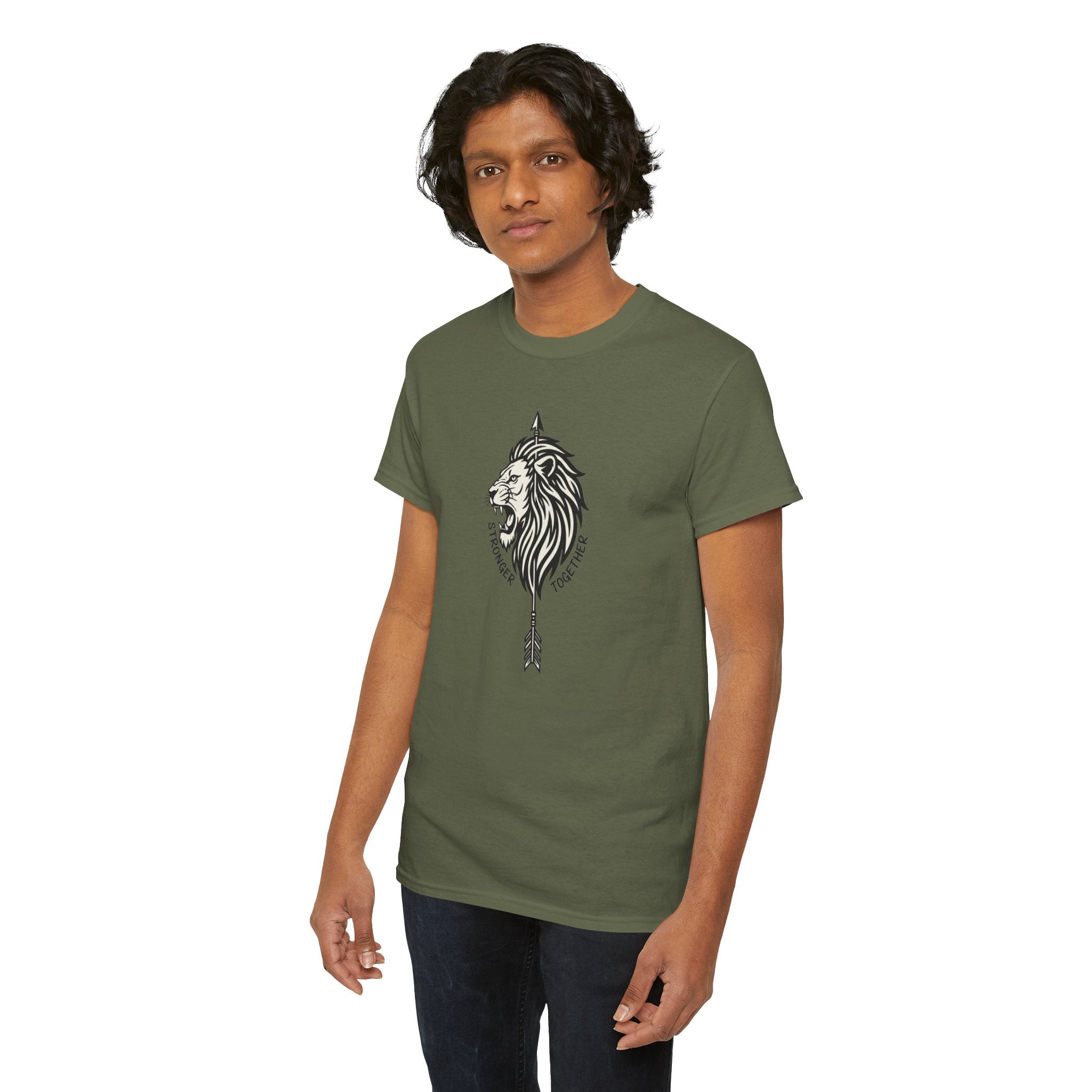 Tribal Lion Head Arrow T-Shirt | Geometric Lion Tee