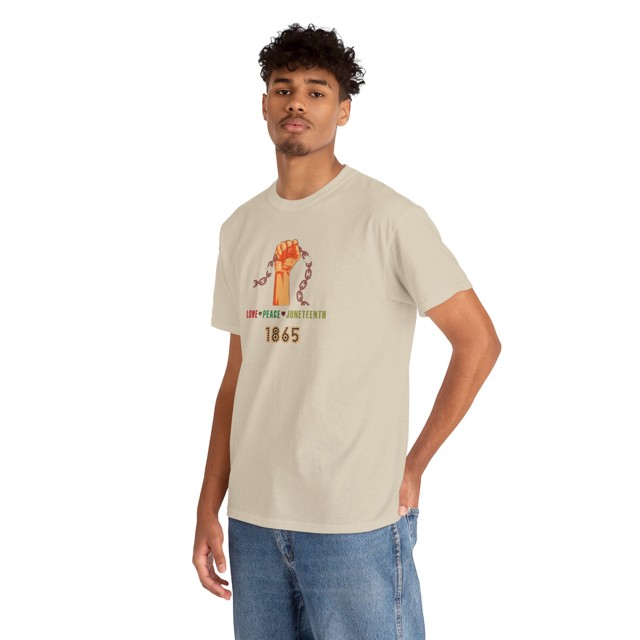 Juneteenth Raised Fist Tee | Love Peace Juneteenth 1865 T-Shirt