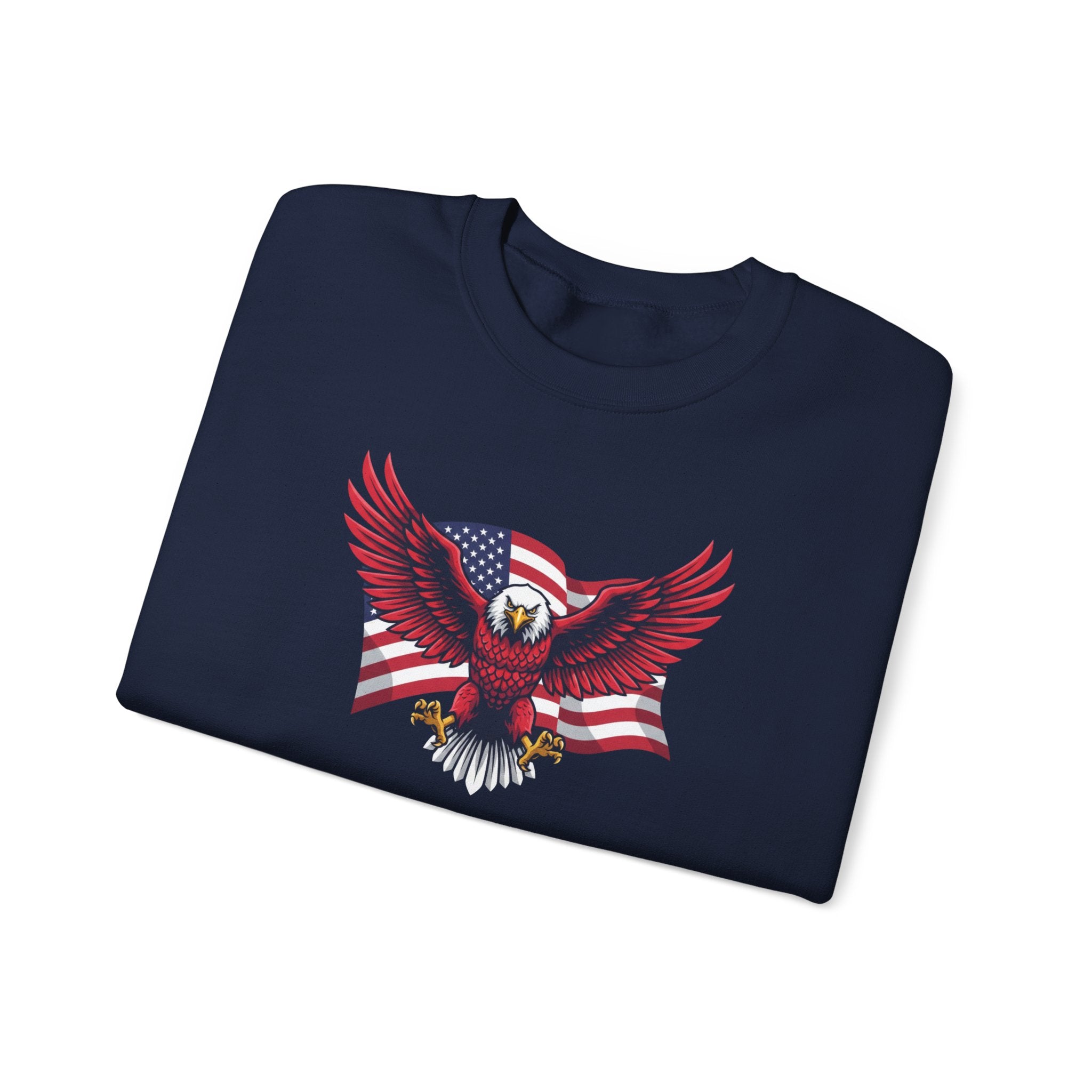 American Flag Bald Eagle Sweatshirt | Patriotic USA Eagle Crewneck