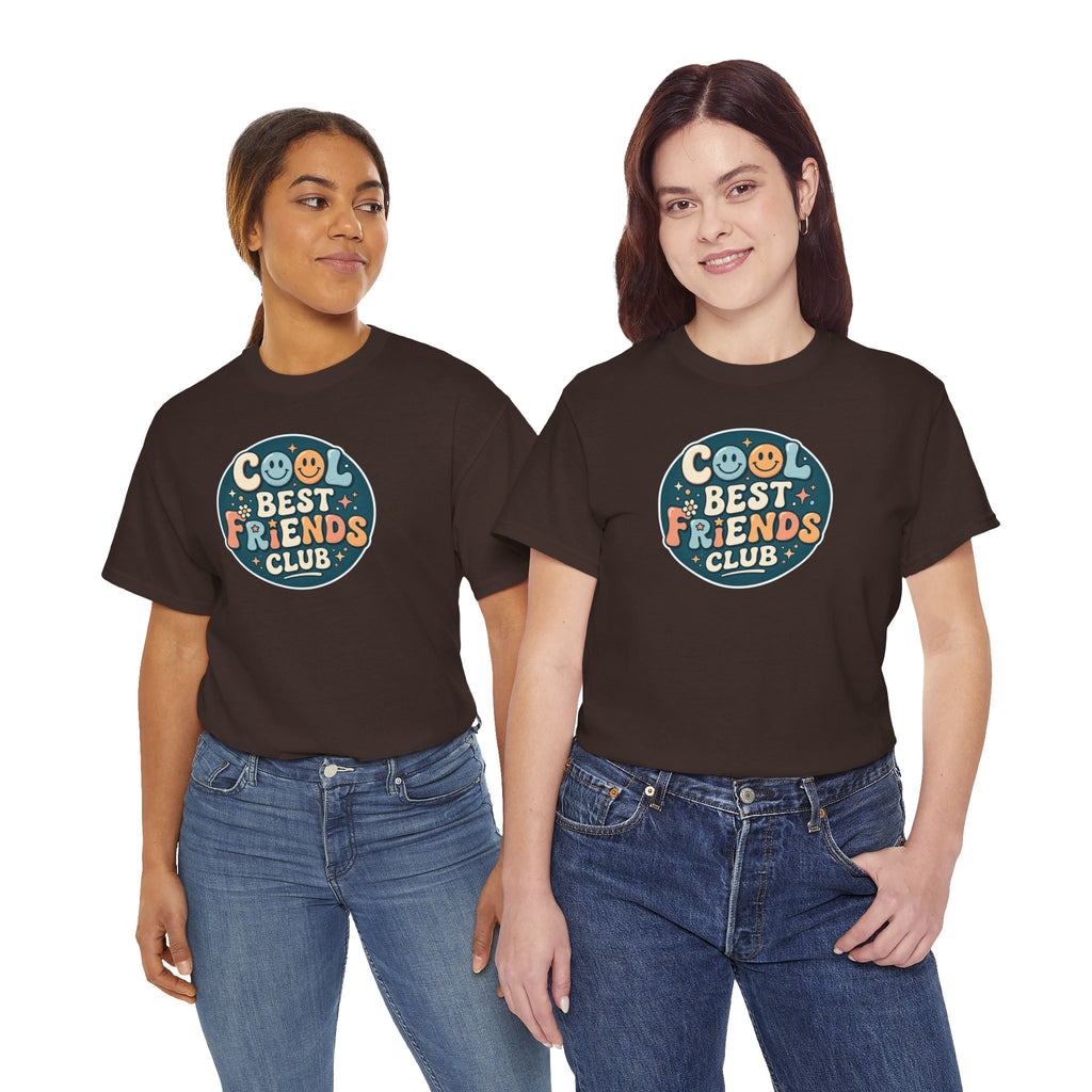 Cool Best Friends Club tee | Best Friend Shirt, Cute Retro Badge Design