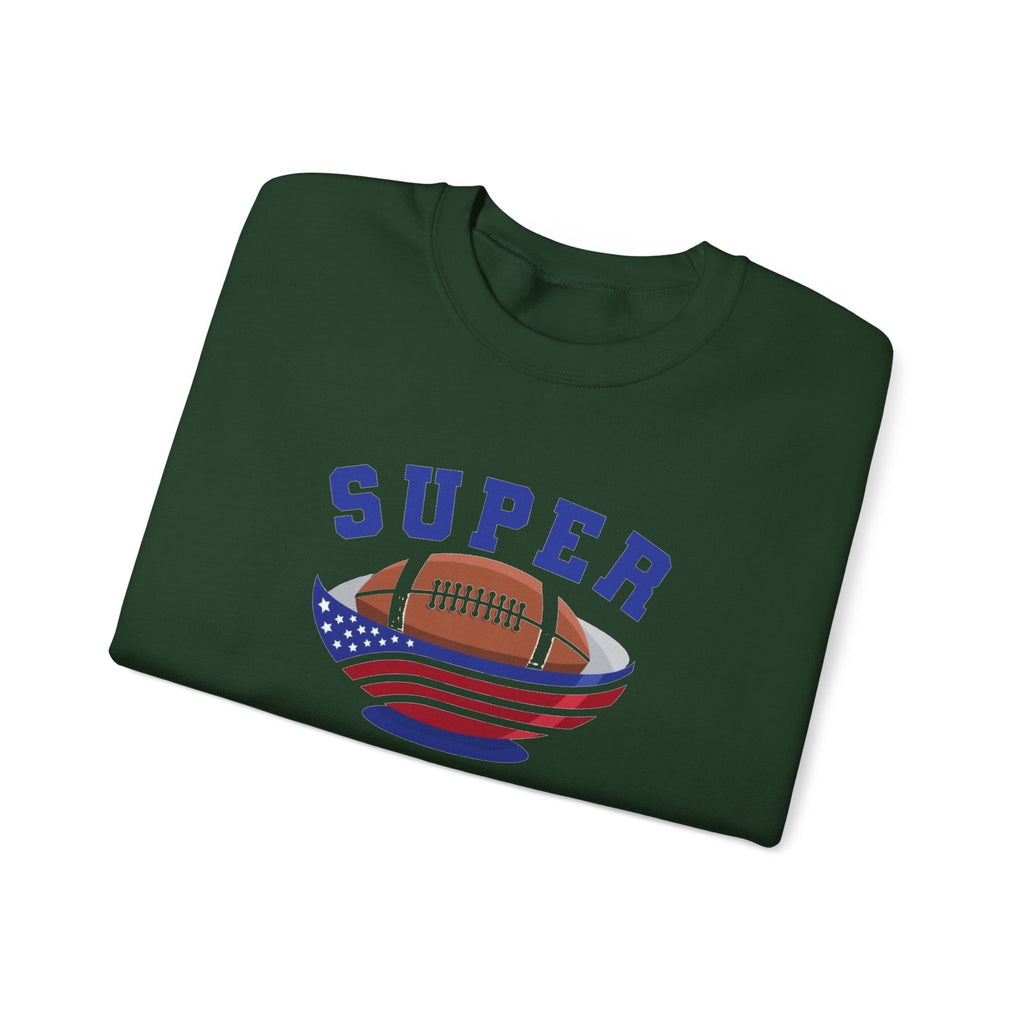 Super Football with American Flag Sweatshirt | Patriotic Sports Crewneck