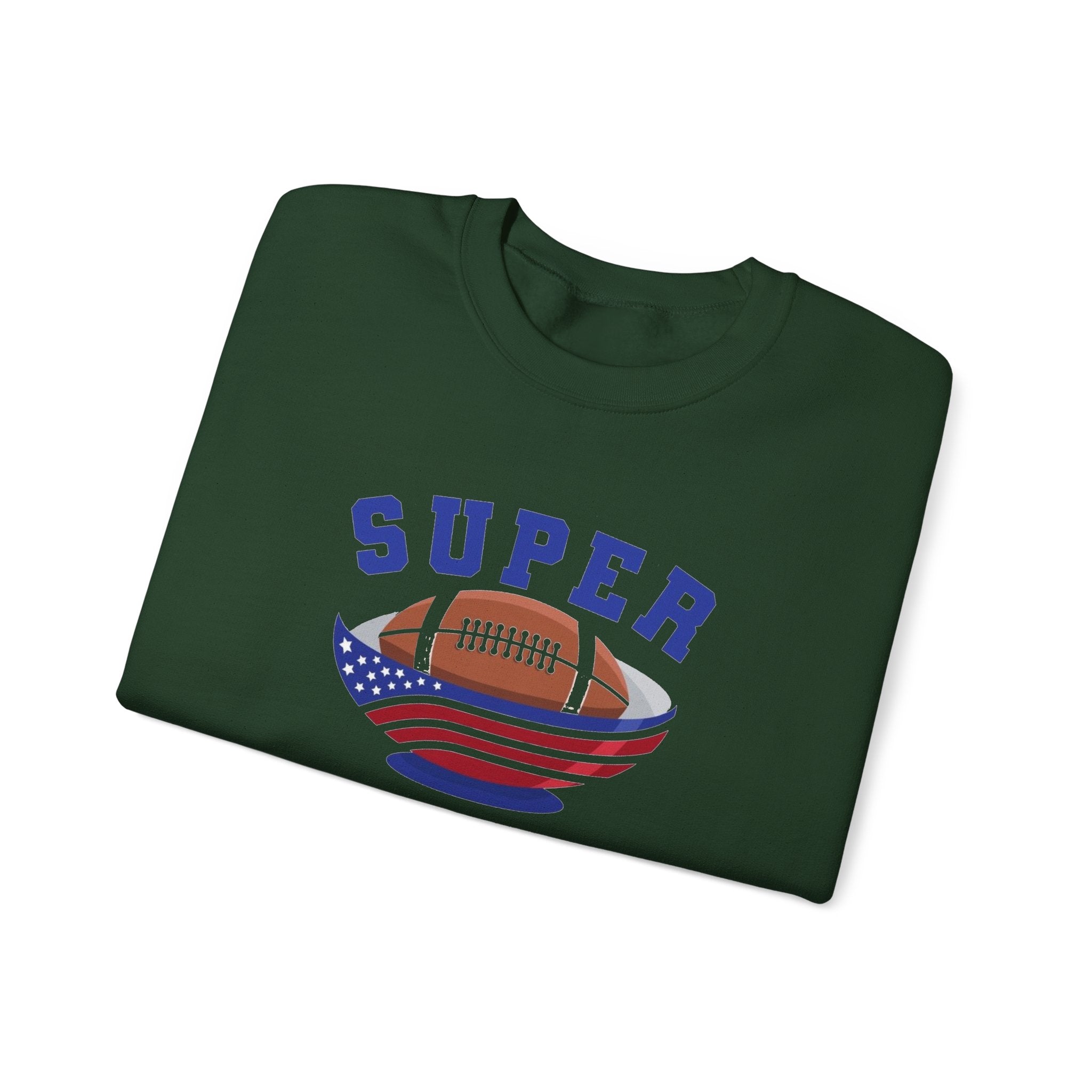 Super Football with American Flag Sweatshirt | Patriotic Sports Crewneck
