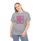 Girls Support Girls T-Shirt | Feminist Pride Tee, Pink Typography