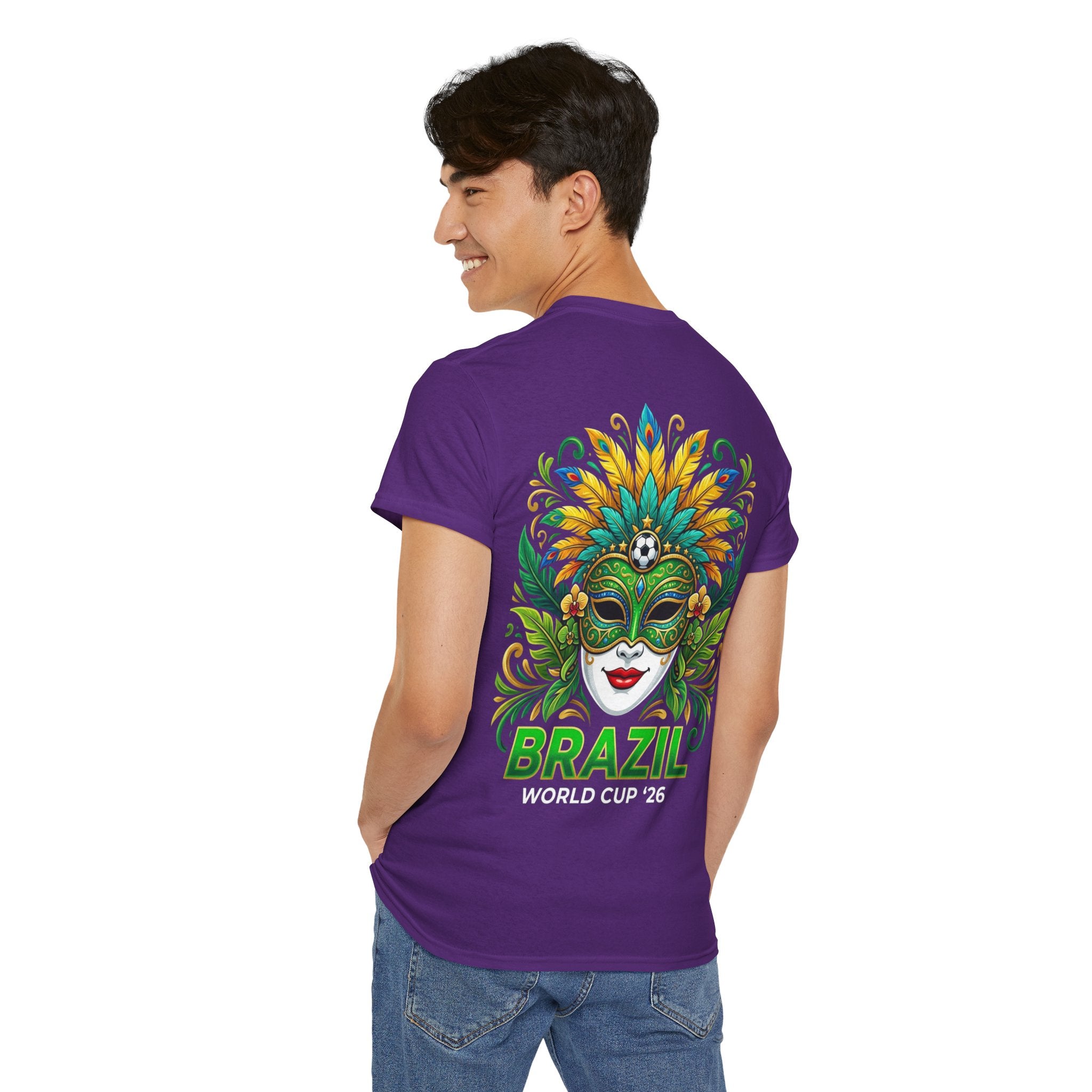 Brazil Carnival Mask Tee | World Cup '26 Soccer Floral Headdress