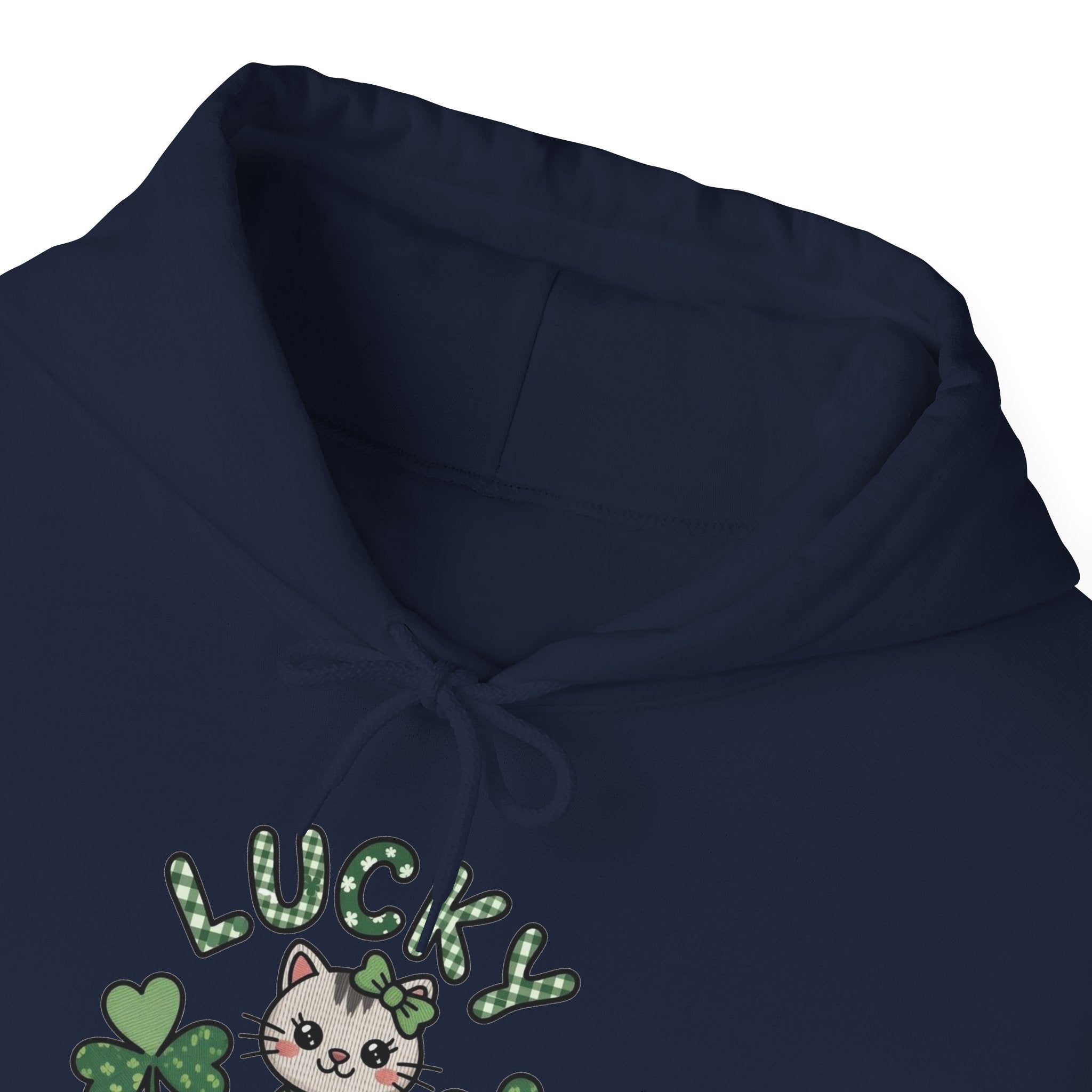 Lucky Cat with Shamrocks Hoodie | St. Patrick's Day Lucky Kitty sweatshirt