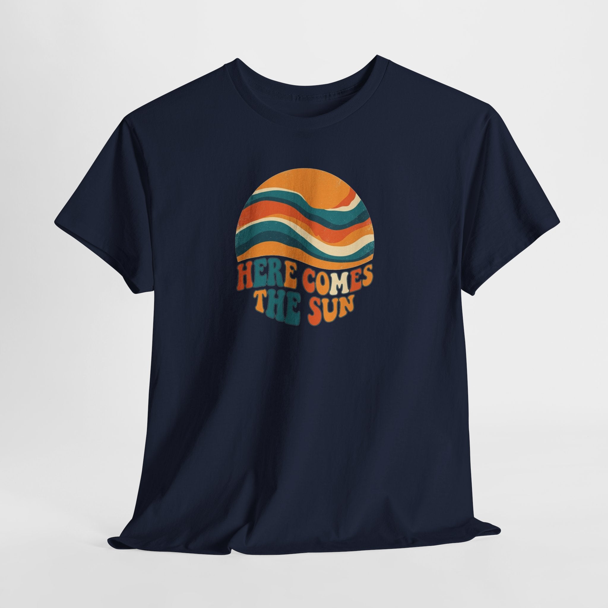 Here Comes The Sun T-Shirt | Retro Sun Waves Graphic Tee