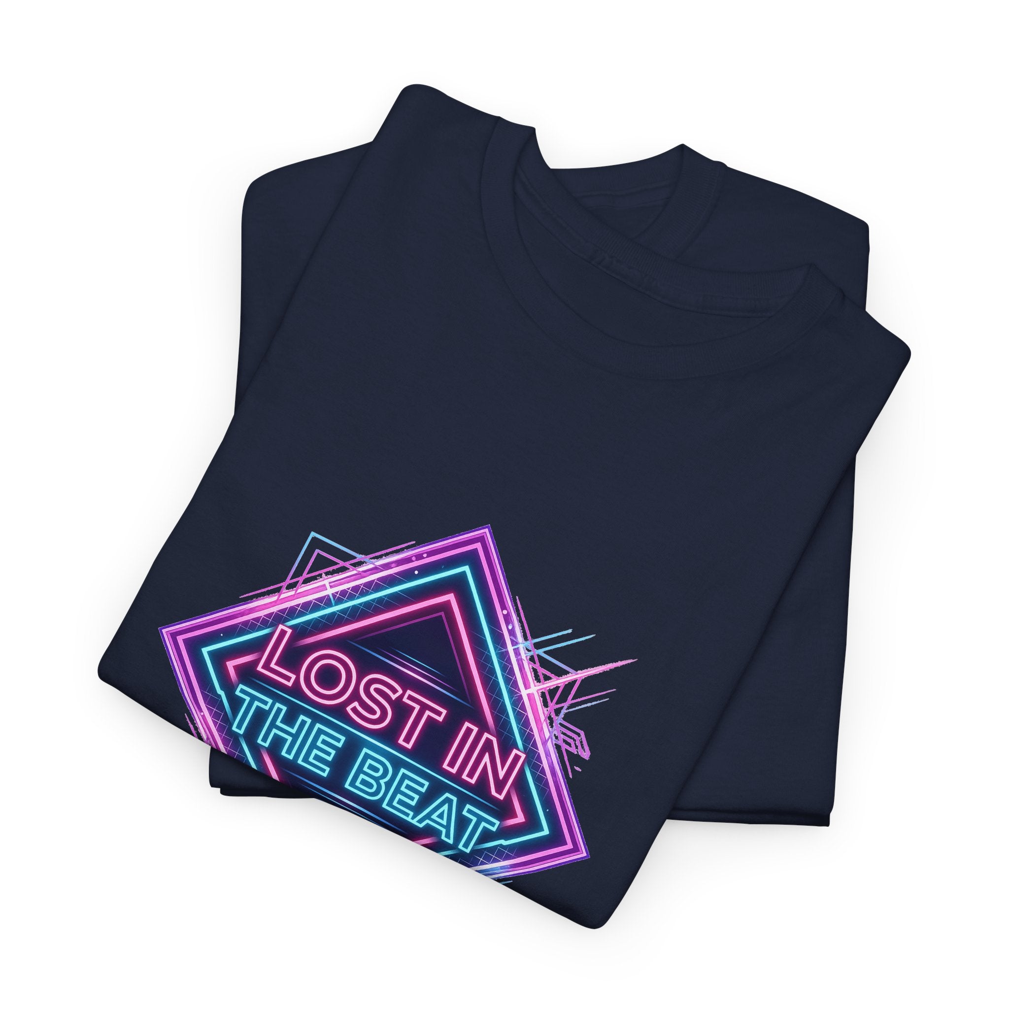 Lost in the Beat Tee | Retro Neon Diamond Music Graphic