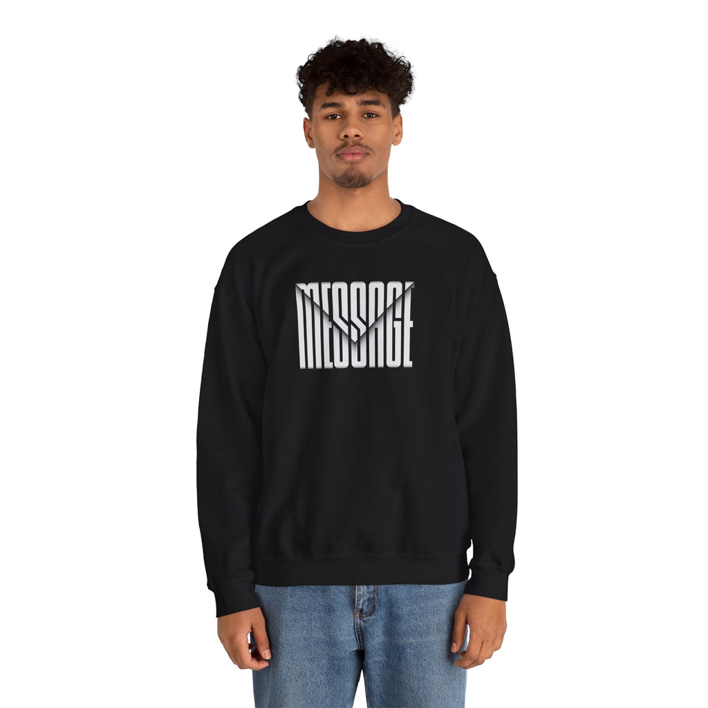 MESSAGE Sweatshirt - Minimalist Typography Pullover, Aesthetic Streetwear Crewneck