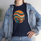 Here Comes The Sun T-Shirt | Retro Sun Waves Graphic Tee