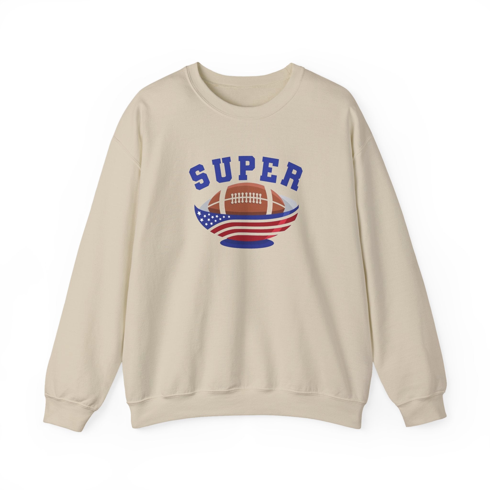 Super Football with American Flag Sweatshirt | Patriotic Sports Crewneck