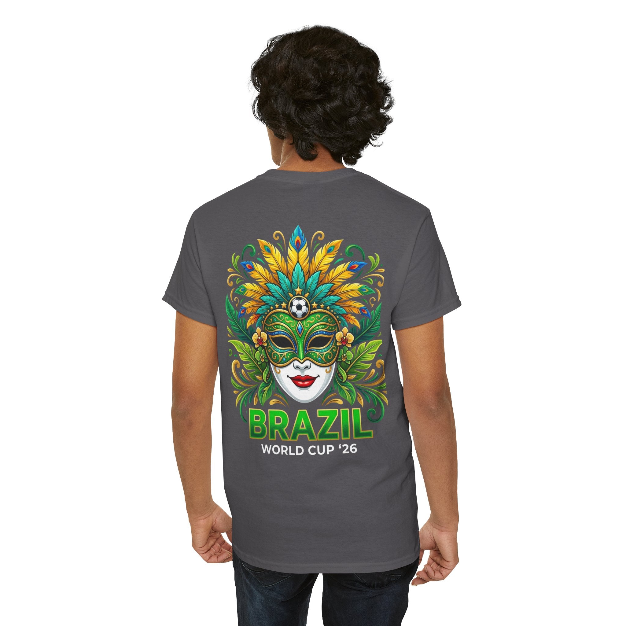 Brazil Carnival Mask Tee | World Cup '26 Soccer Floral Headdress