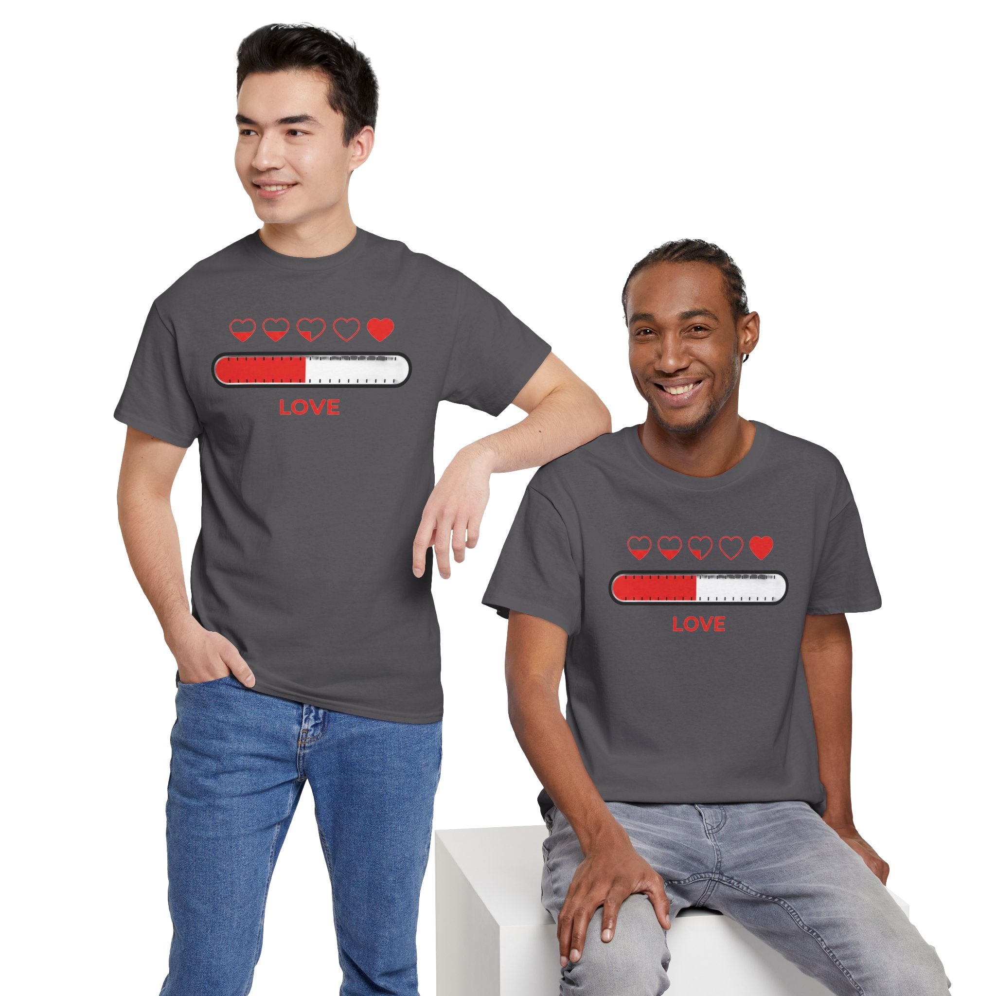 Valentine's Day Love Meter Heart Graphic T-Shirt