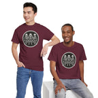 Three Sitting Skeletons Tee | Skull Circle Illustration, Halloween Shirt