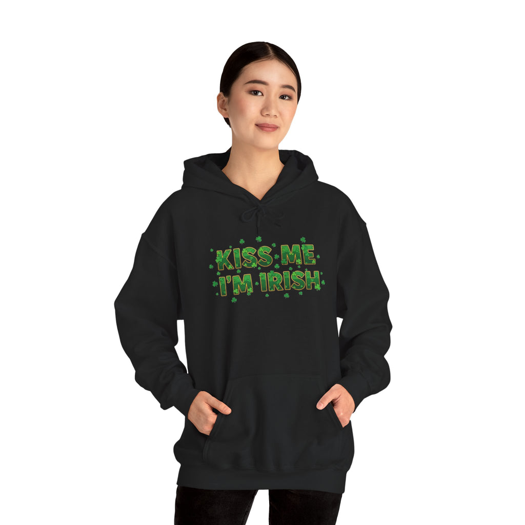 Kiss Me I'm Irish Hoodie | St. Patrick's Day Shamrock Typography