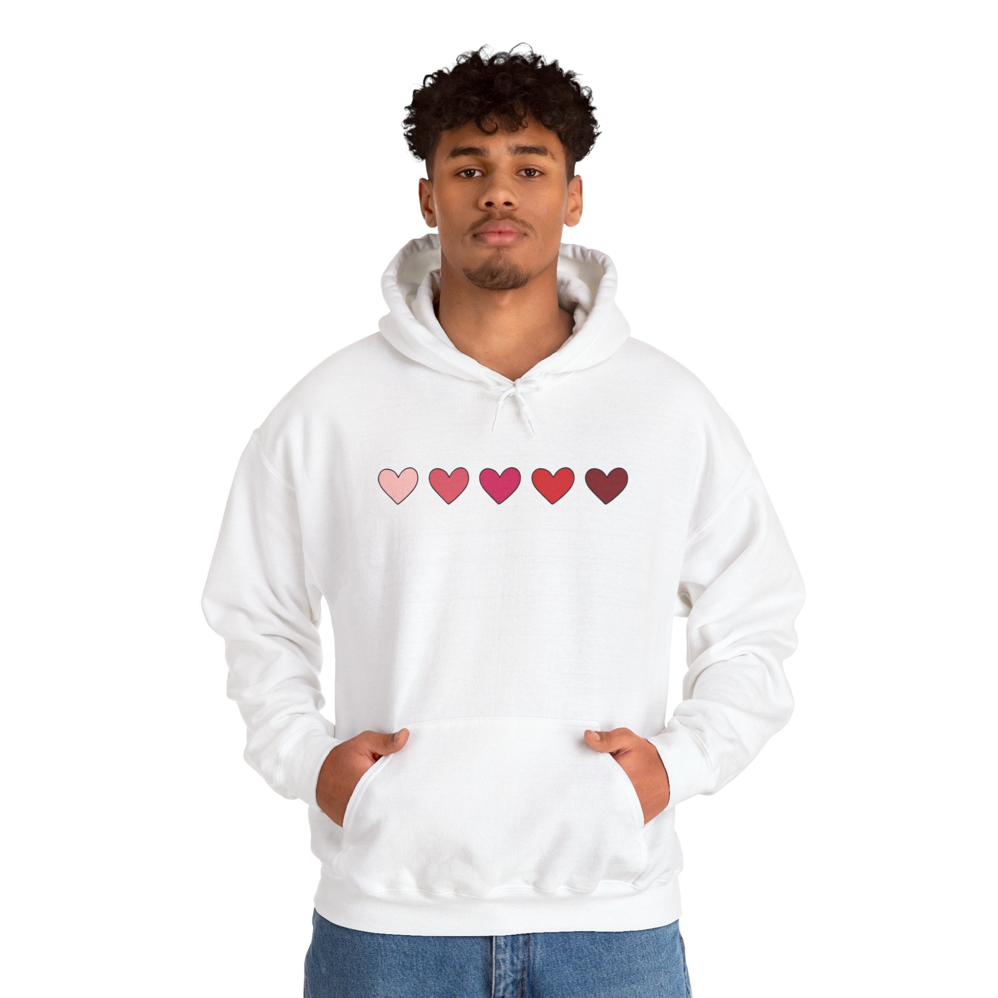 Valentine's Day Heart Hoodie | Minimal Gradient Hearts Design
