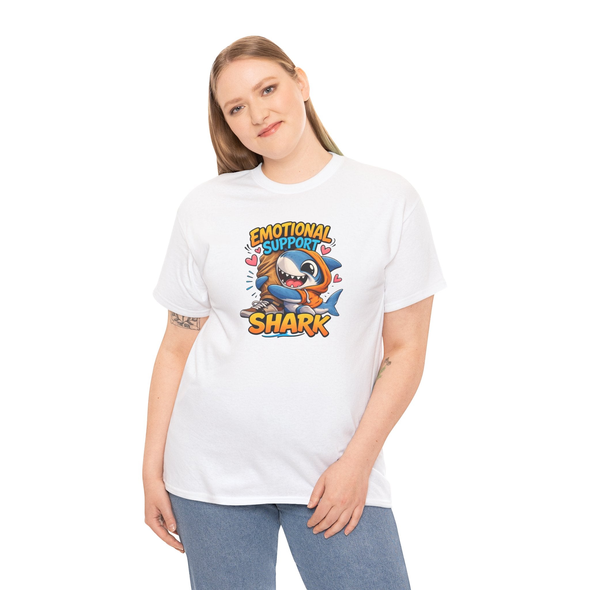 Emotional Support Shark Tee | Cute Cartoon Shark Graphic T-Shirt