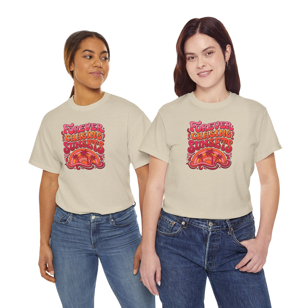 Forever Chasing Sunsets T-Shirt | Retro Sunset Graphic Tee