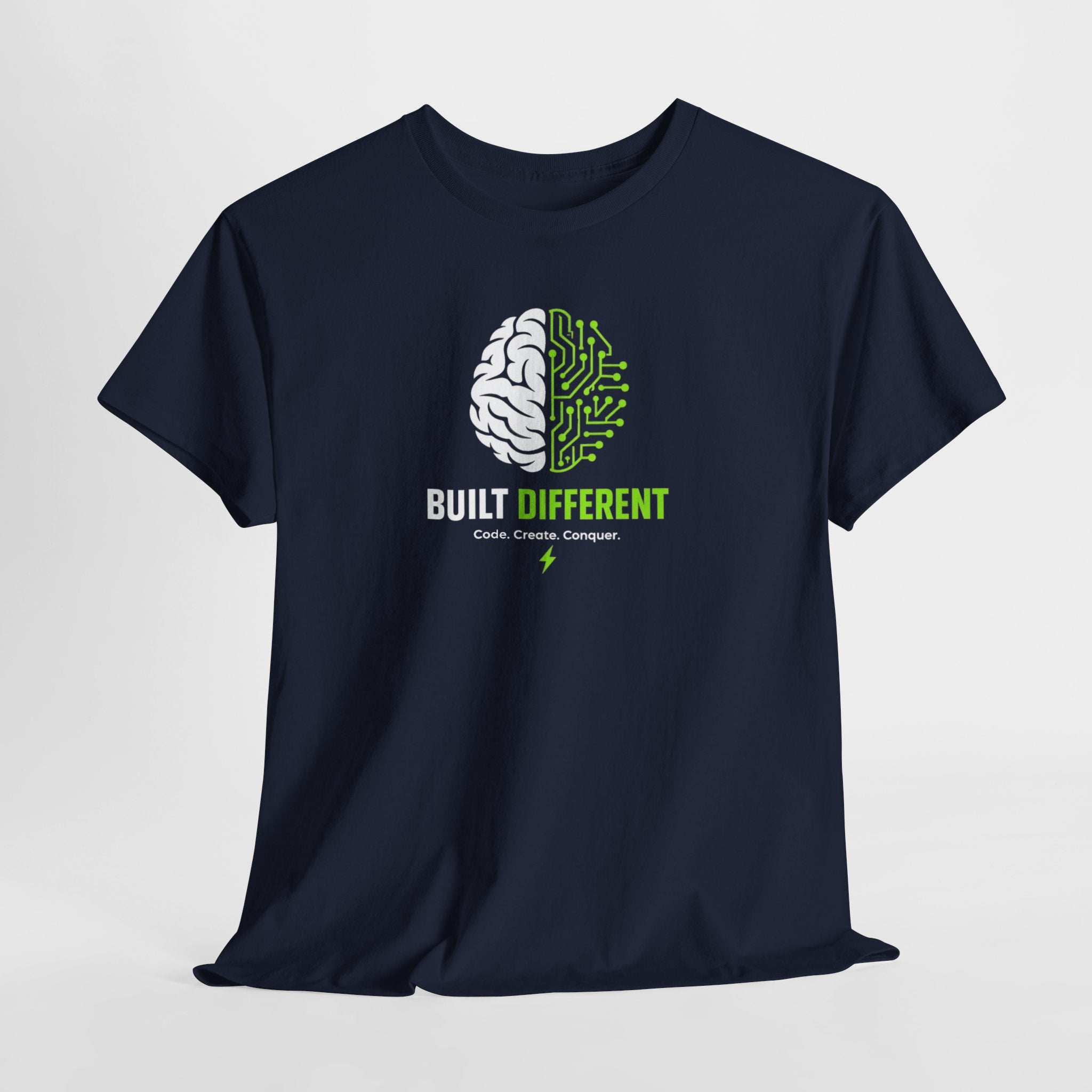 Built Different Brain graphic tee | Tech Mindset T-Shirt