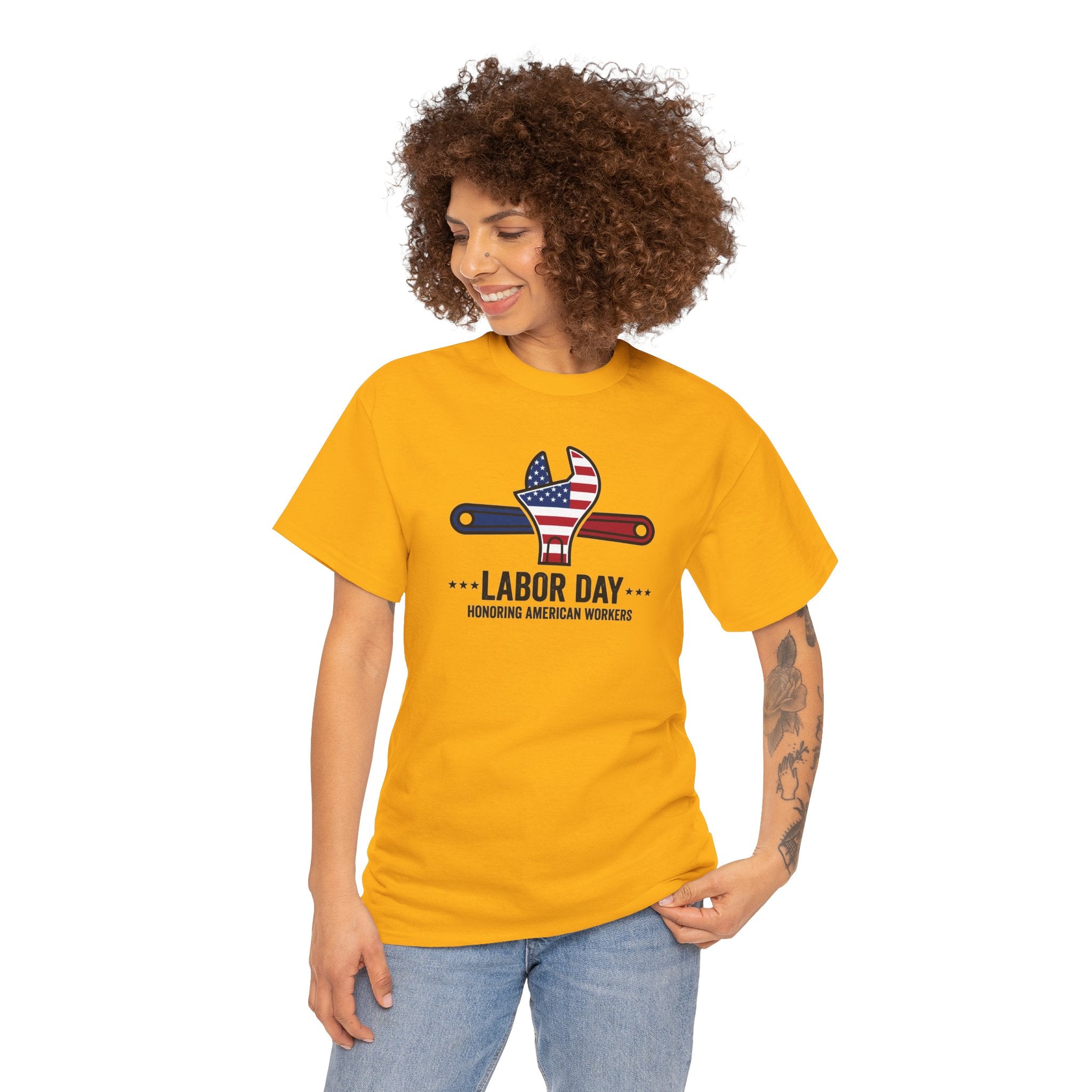 American Flag Wrench Labor Day Tee | Honoring American Workers