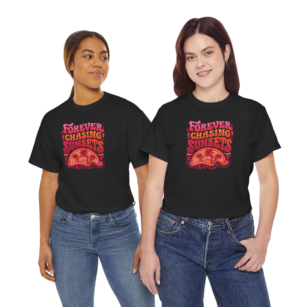 Forever Chasing Sunsets T-Shirt | Retro Sunset Graphic Tee