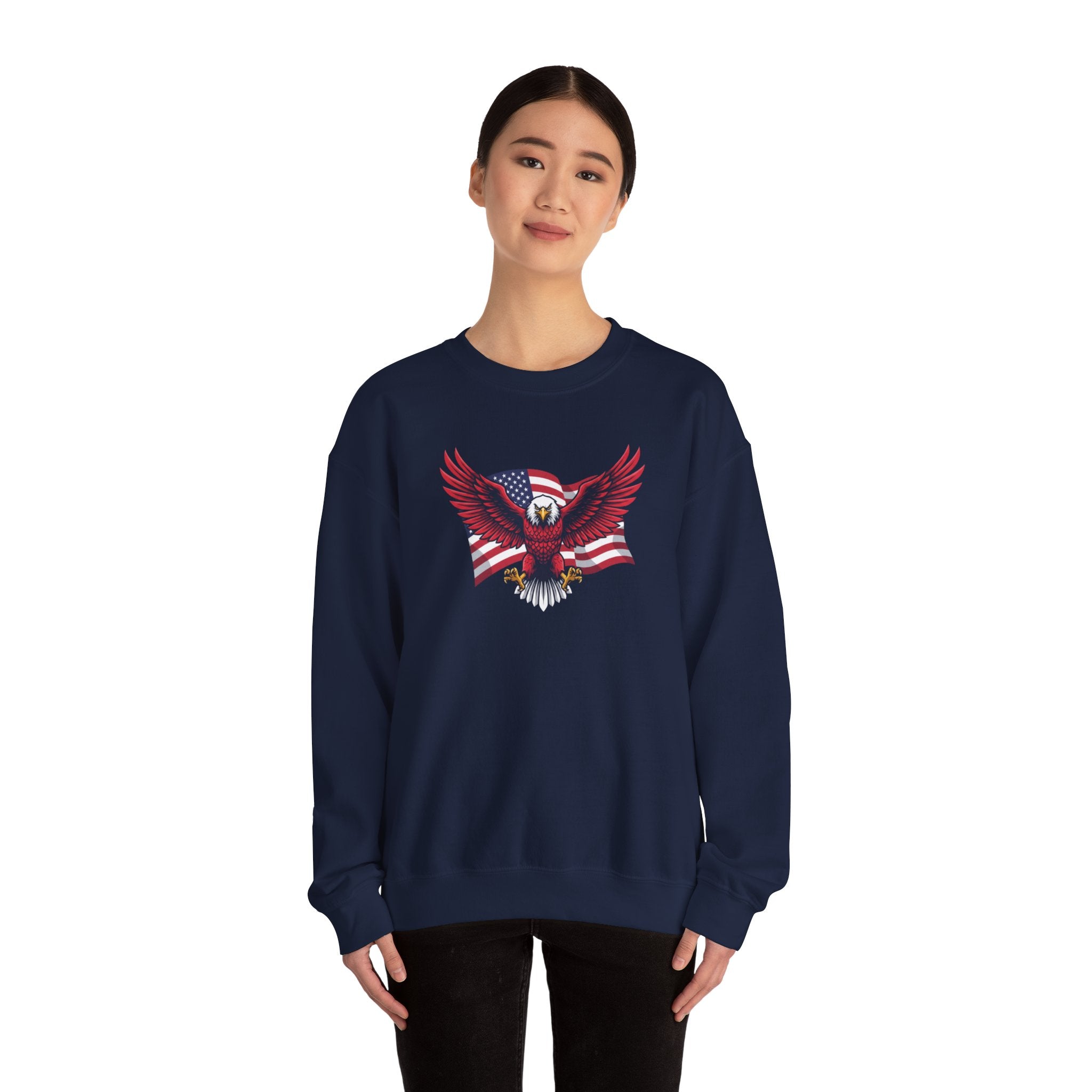 American Flag Bald Eagle Sweatshirt | Patriotic USA Eagle Crewneck
