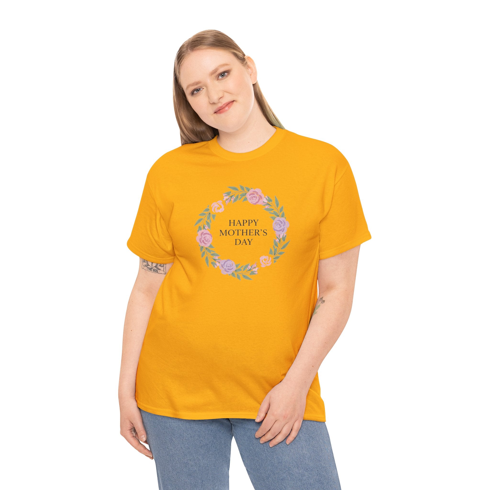 Happy Mother's Day floral wreath T-Shirt | Mother's Day shirt