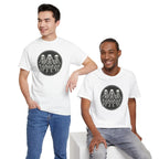 Three Sitting Skeletons Tee | Skull Circle Illustration, Halloween Shirt