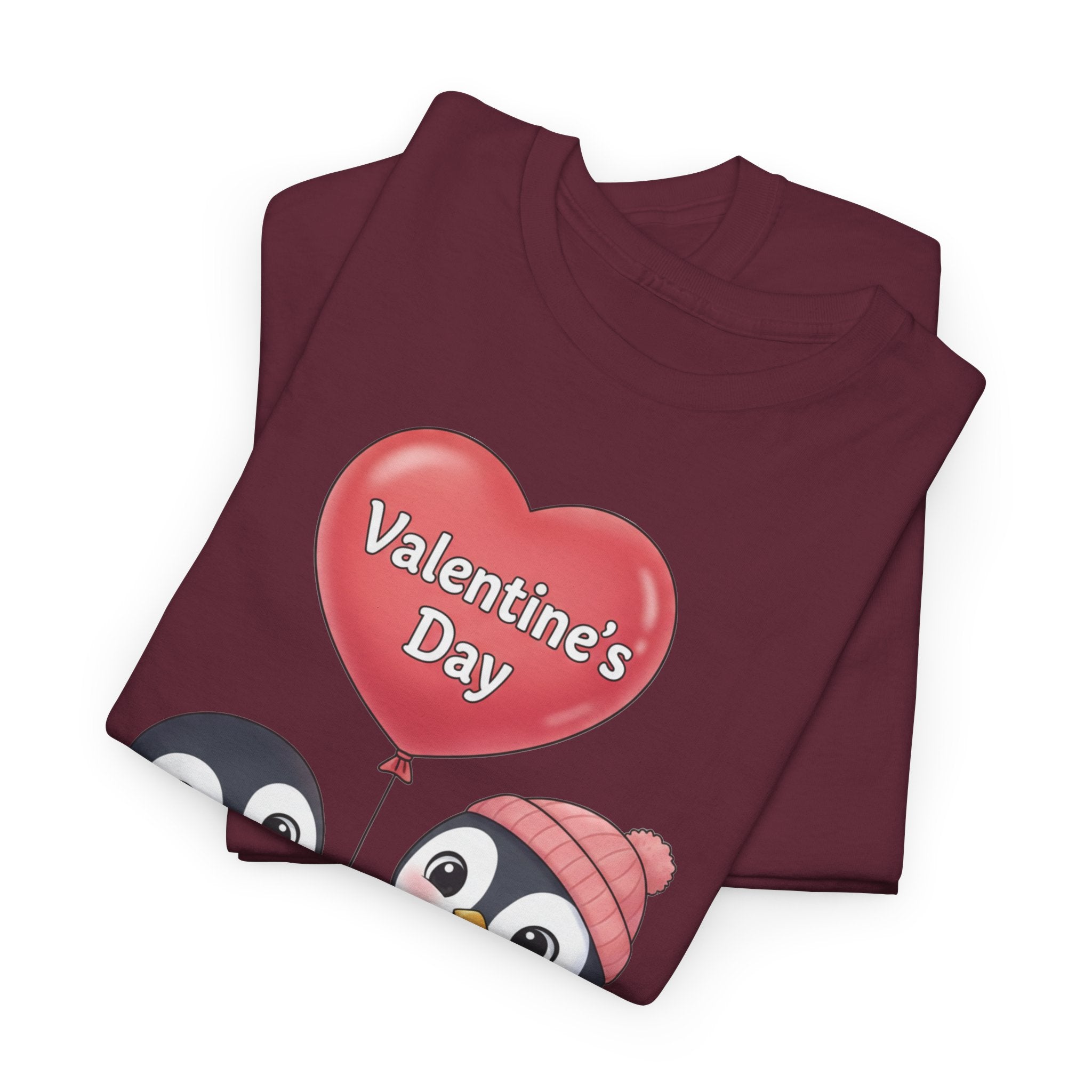 Cute Penguin Couple Valentine's Day T-Shirt | Heart Balloon