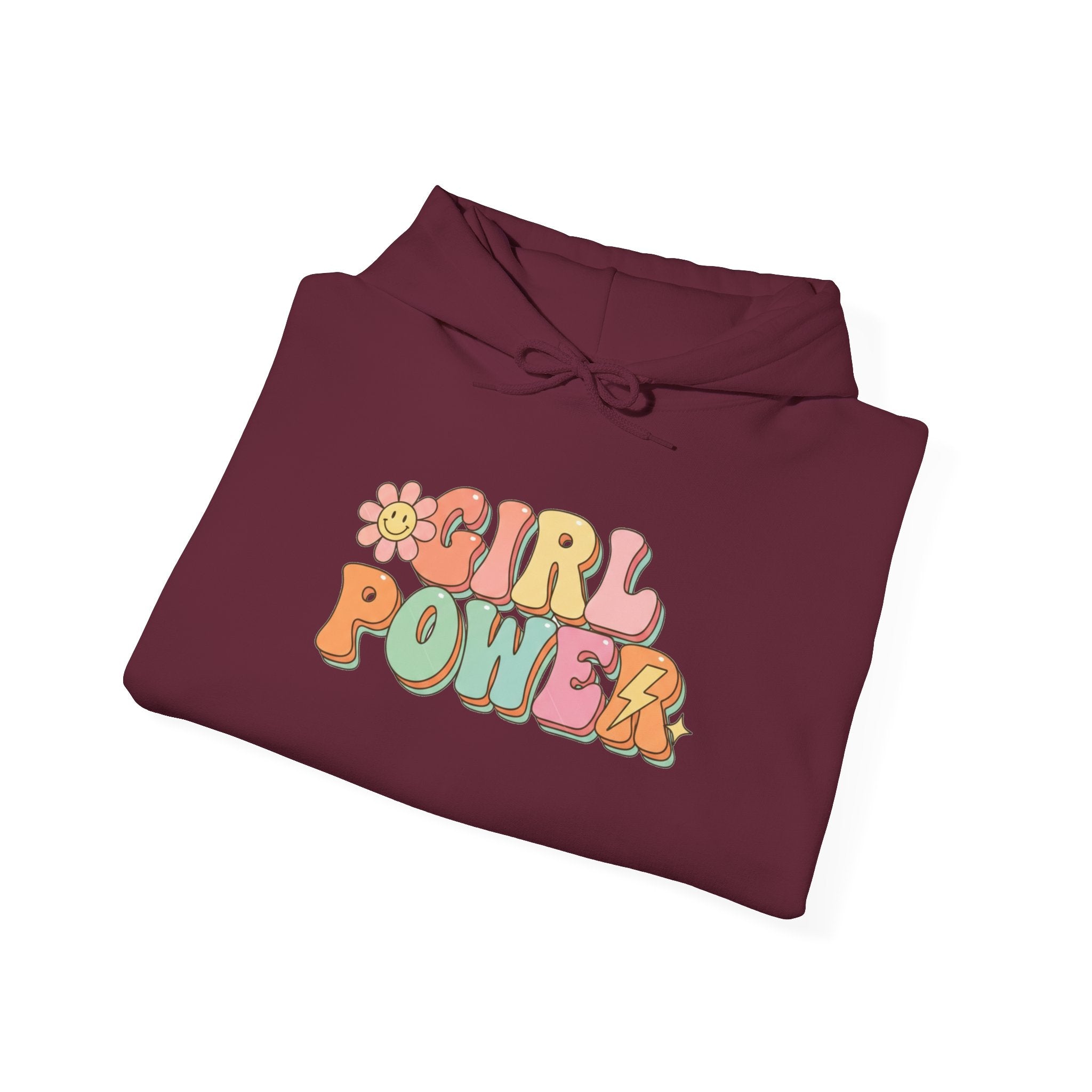 Girl Power retro floral Hoodie | Feminist 70s style sweatshirt