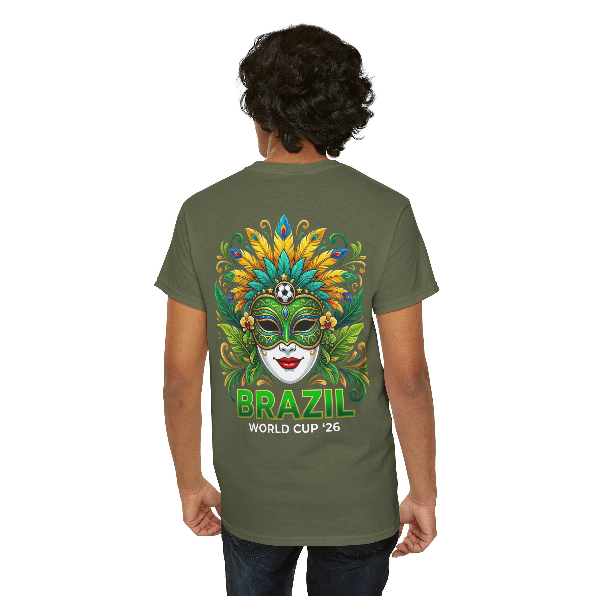 Brazil Carnival Mask Tee | World Cup '26 Soccer Floral Headdress
