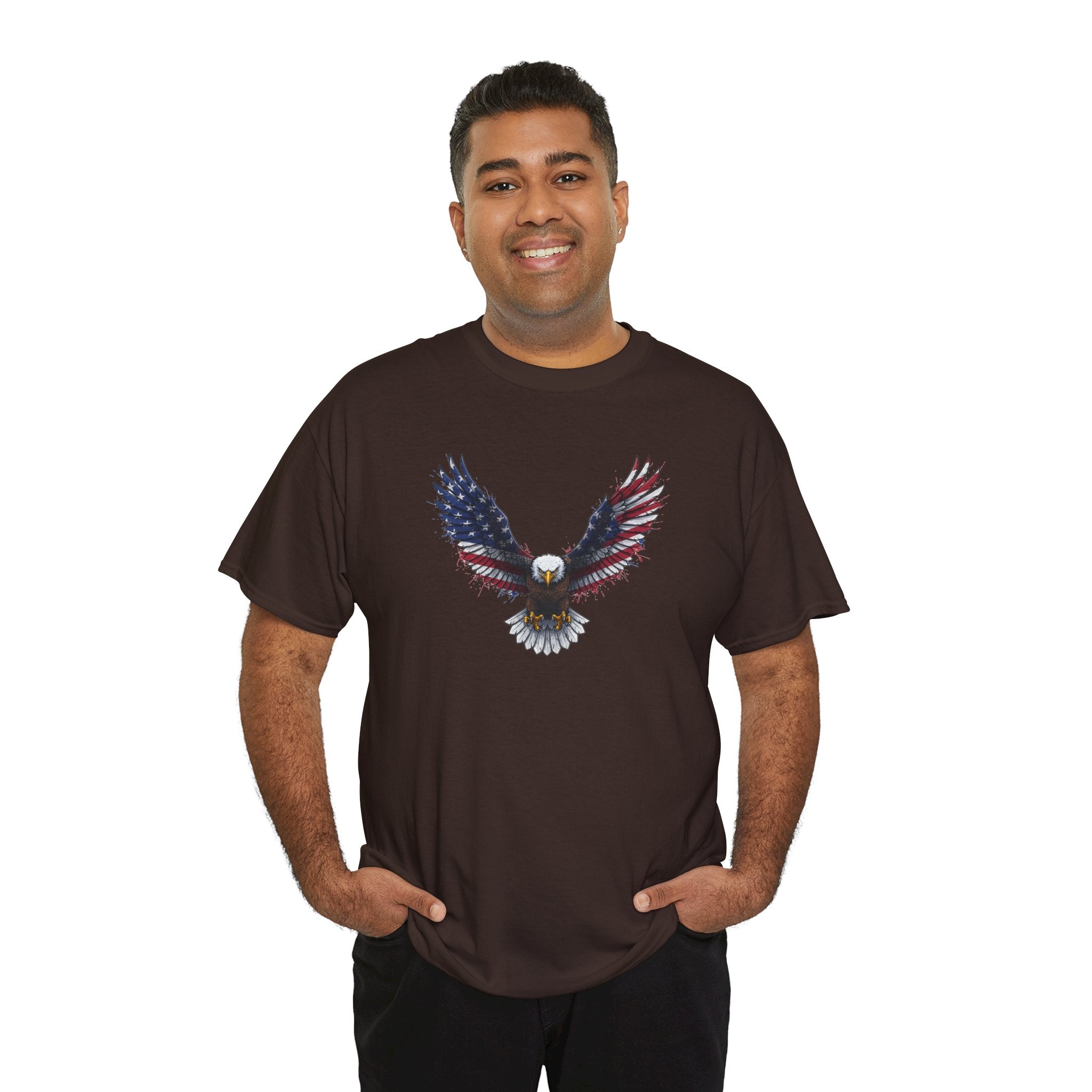 American Flag Eagle T-Shirt | Patriotic Flying Bald Eagle Tee