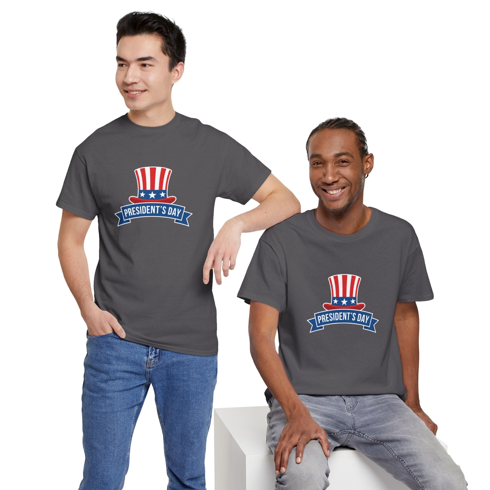 President's Day top hat T-Shirt | Patriotic Presidents Day tee, USA flag stars stripe design