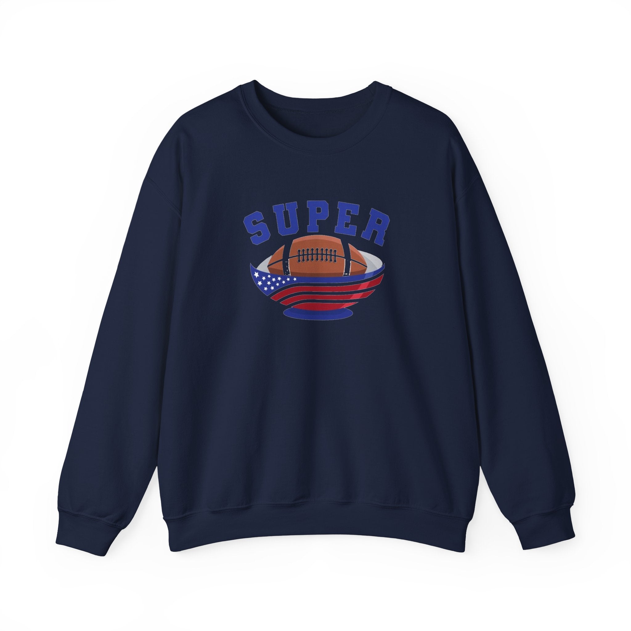 Super Football with American Flag Sweatshirt | Patriotic Sports Crewneck