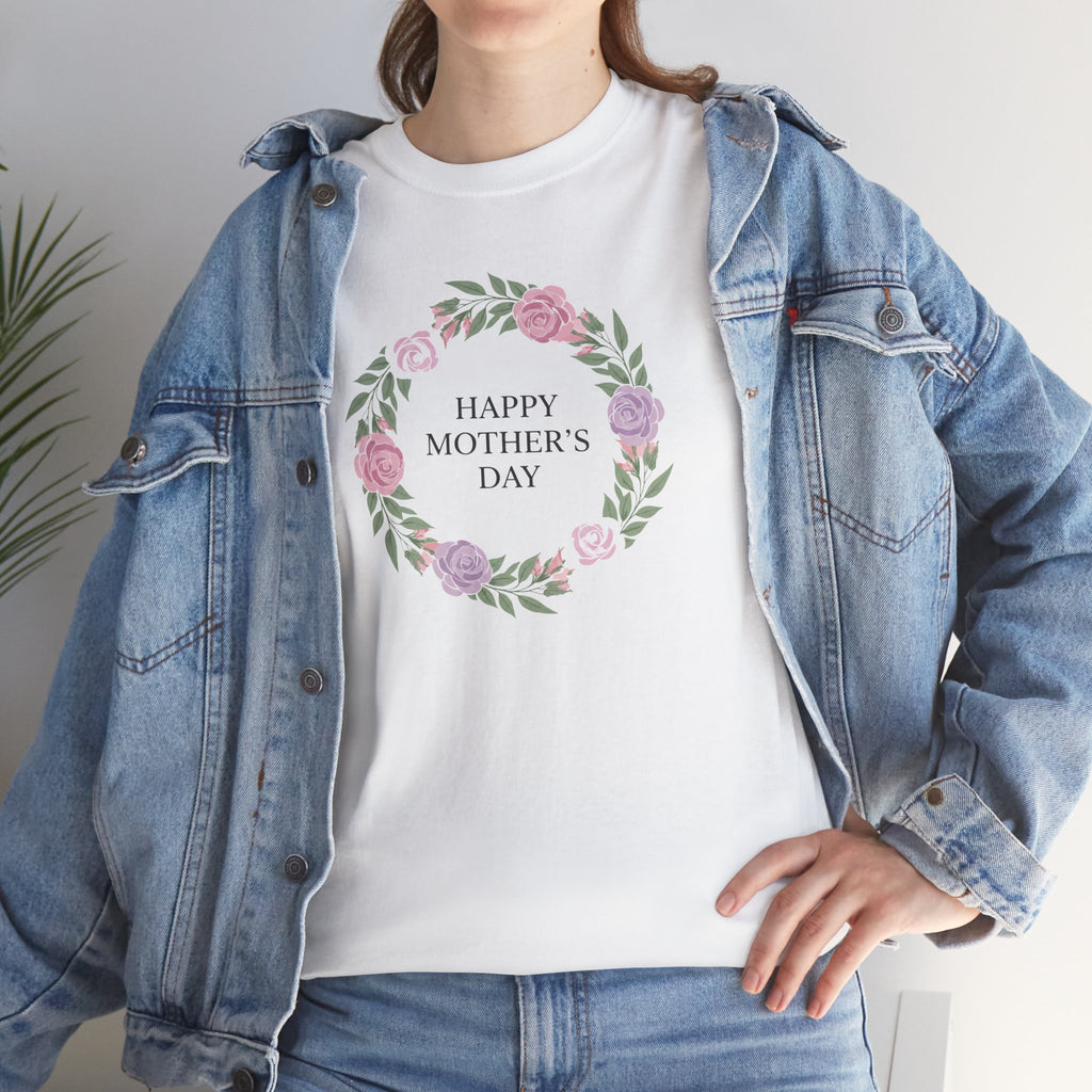 Happy Mother's Day floral wreath T-Shirt | Mother's Day shirt