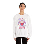 Valentine's Day Kawaii Bunny Sweatshirt | Cute Bunny Holding Heart Love Crewneck