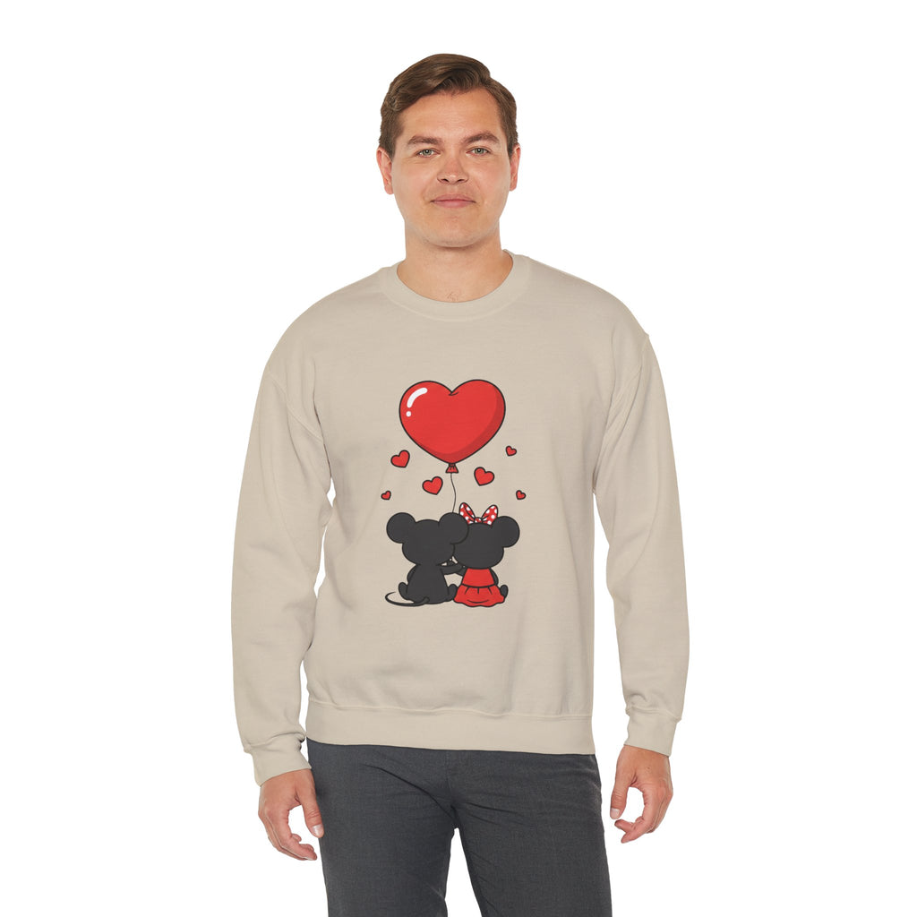 Valentine's Day Kissing Mice Sweatshirt | Cute Couple Mouse Love Crewneck