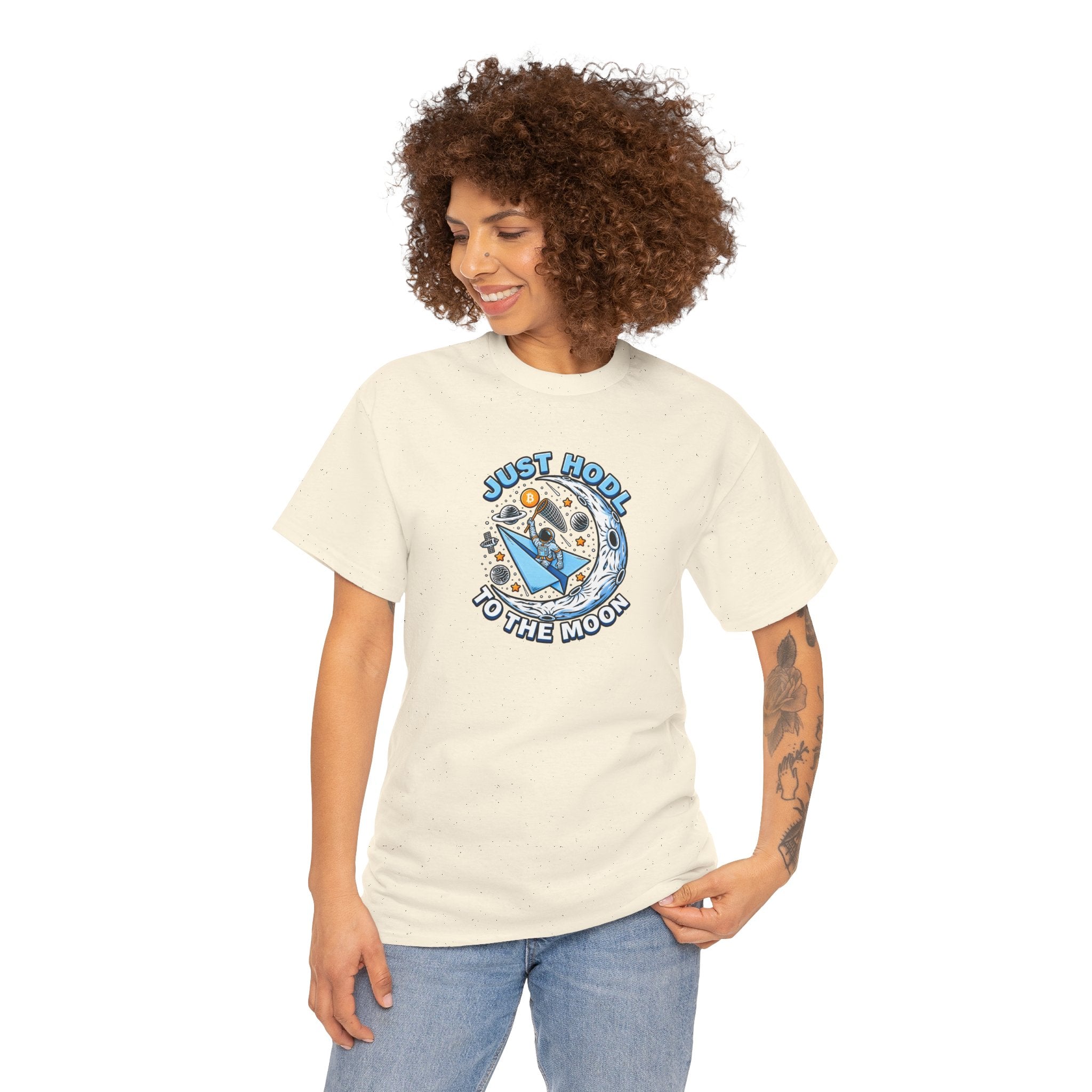 Just HODL to the Moon T-Shirt | Crypto Rocket Moon Graphic Tee