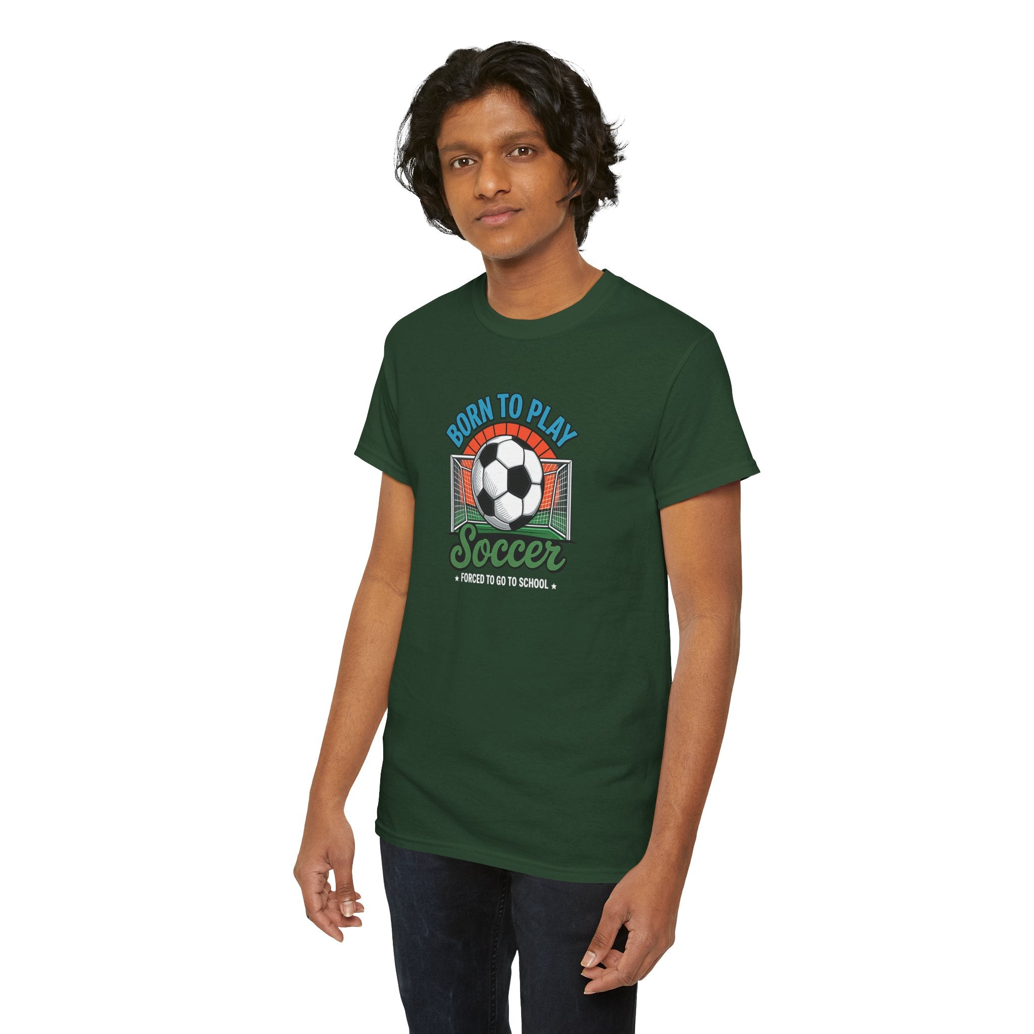 Born to Play Soccer T-Shirt | Soccer Ball Goal Graphic Tee