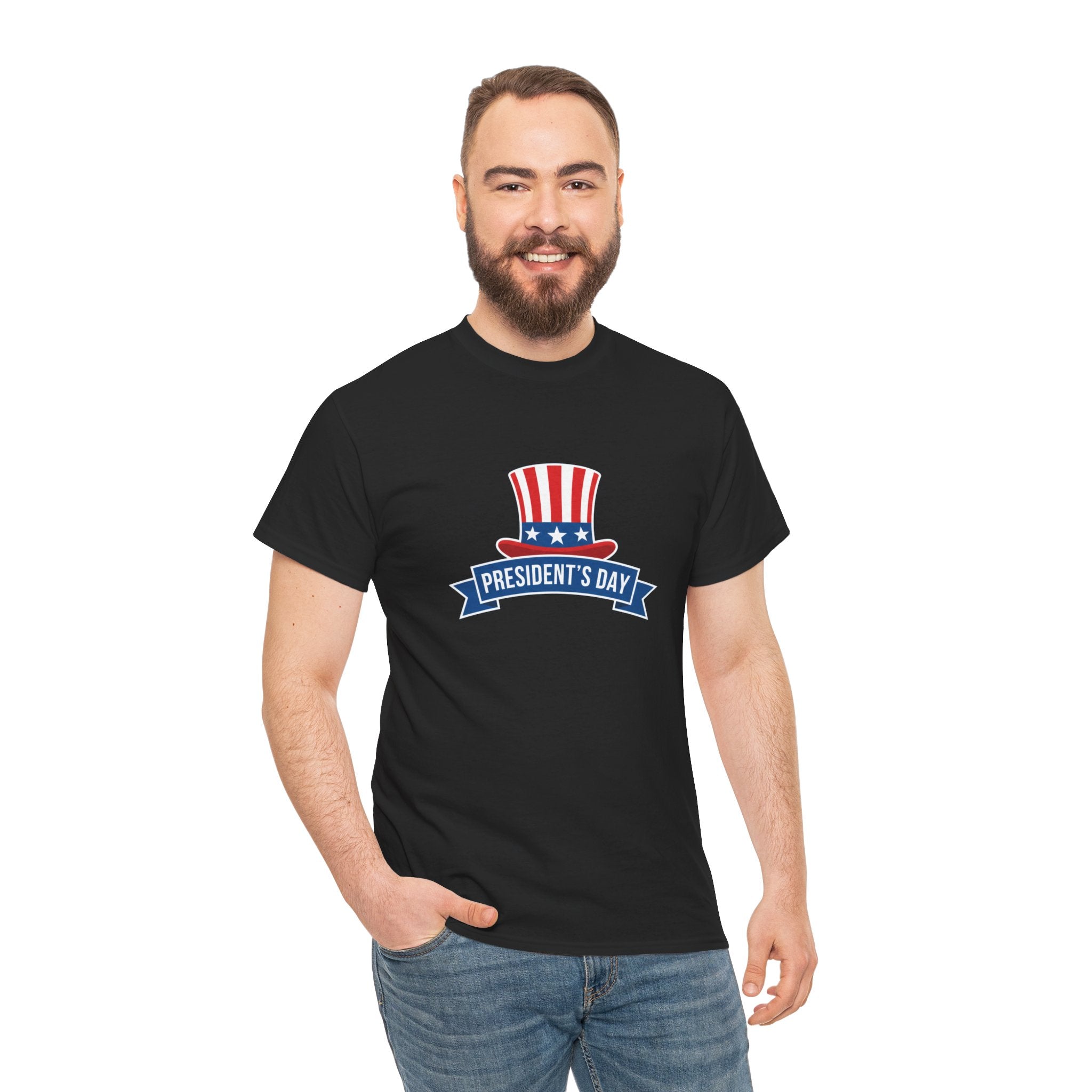 President's Day top hat T-Shirt | Patriotic Presidents Day tee, USA flag stars stripe design