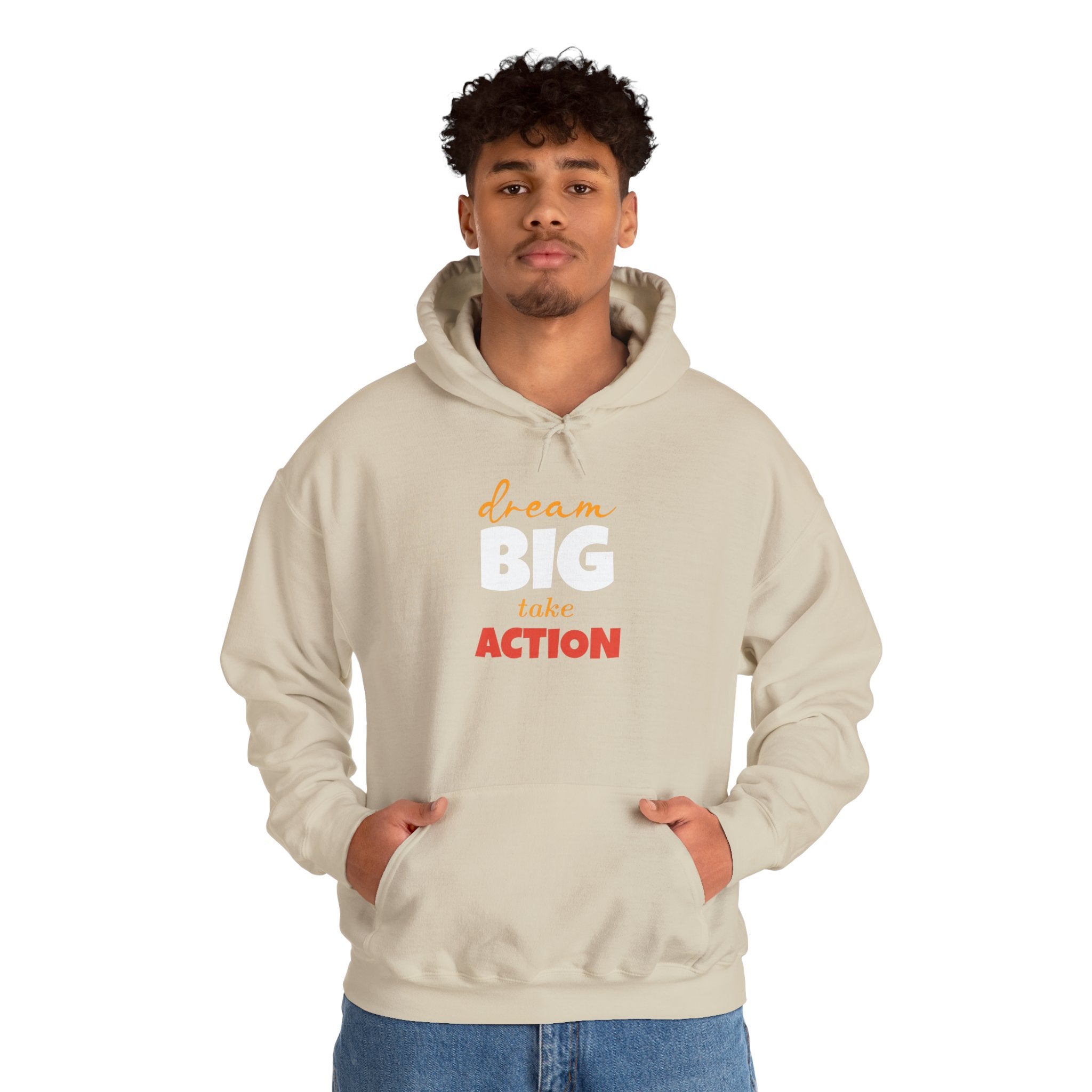 Dream Big Take Action Hoodie | Motivational Typography Sweatshirt
