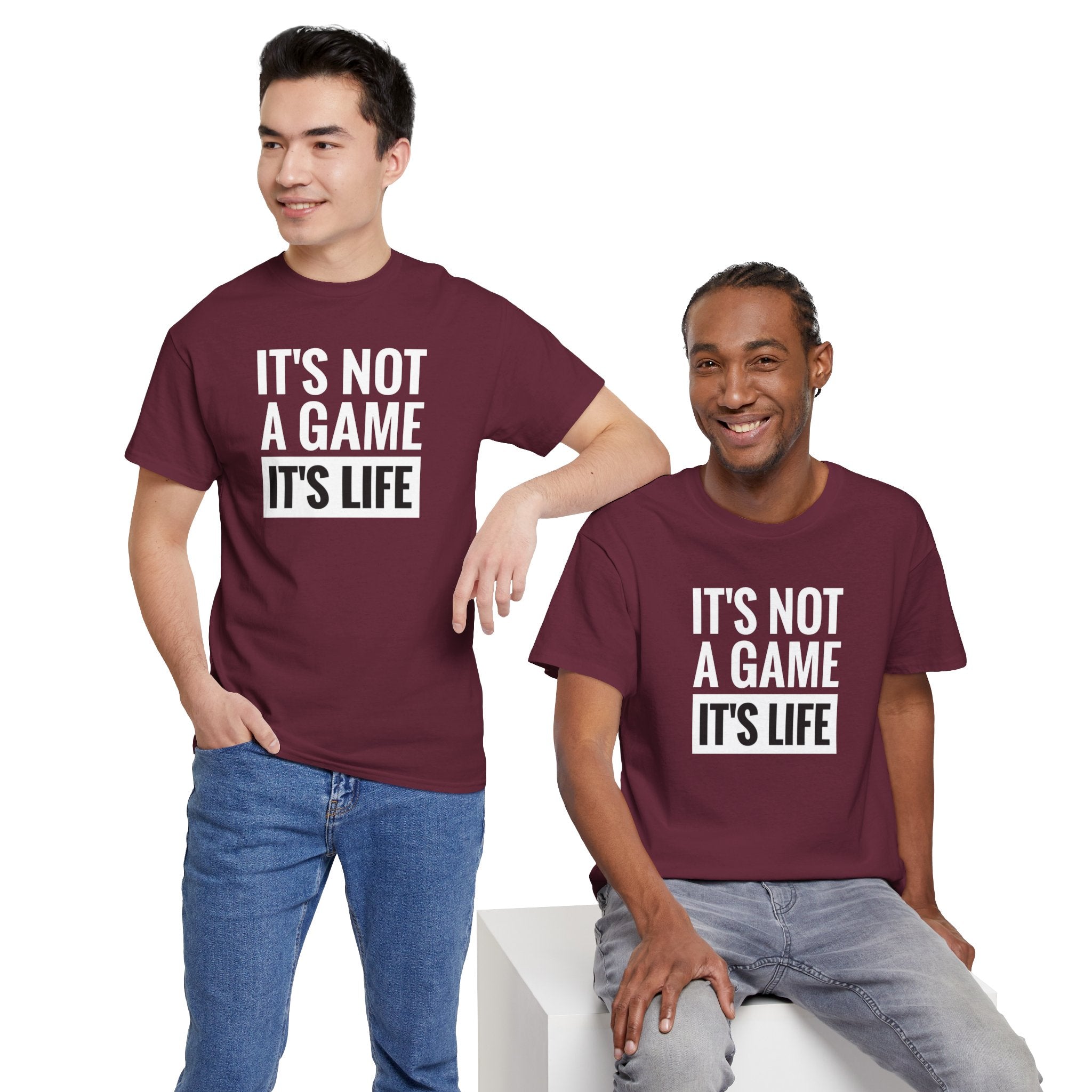 It's Not a Game It's Life T-Shirt | Minimal Text Tee, Bold Serif Typography