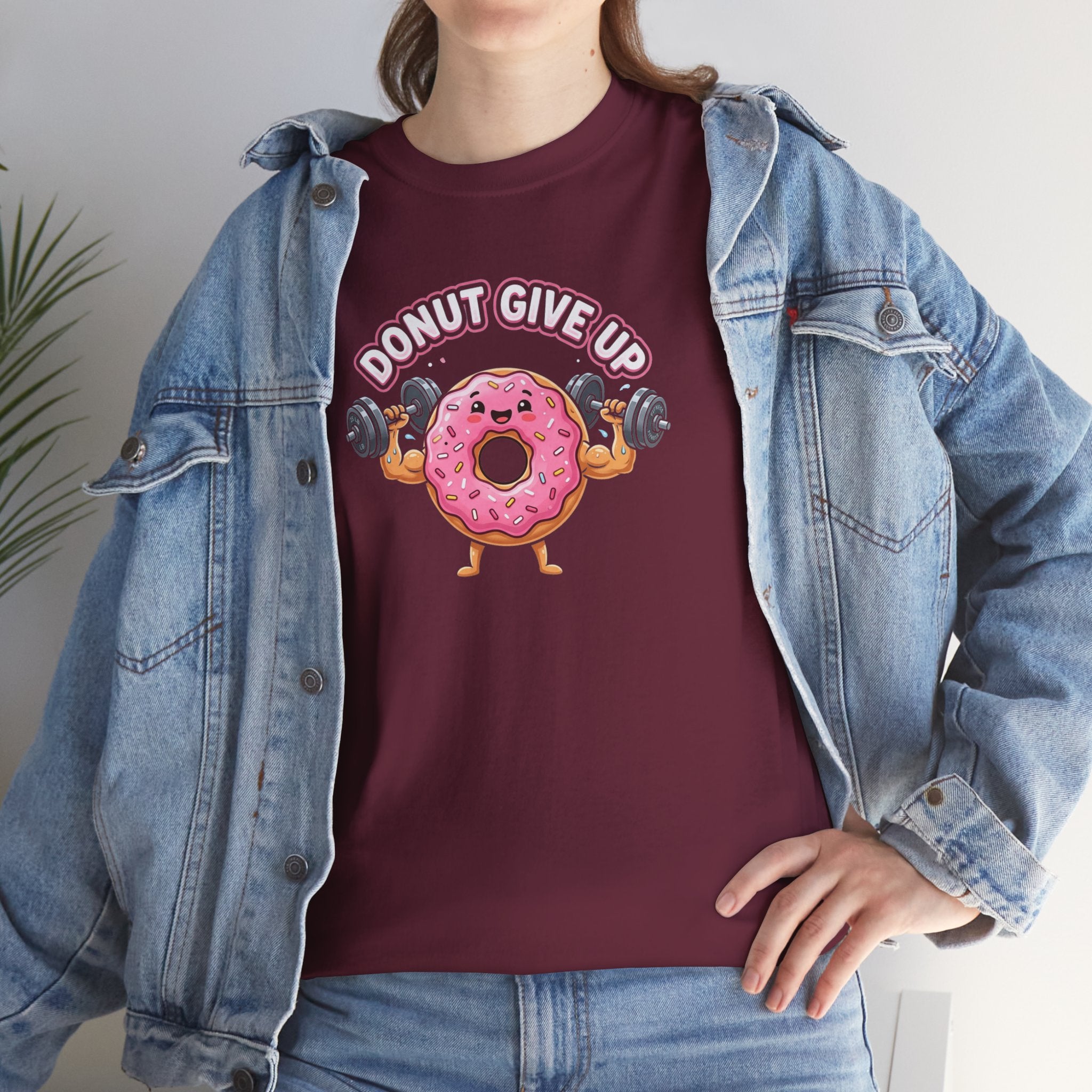 Donut Give Up donut graphic tee | Motivational Fitness Shirt