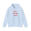 Valentine's Day Love Always Wins Hoodie | XOXO Red Script