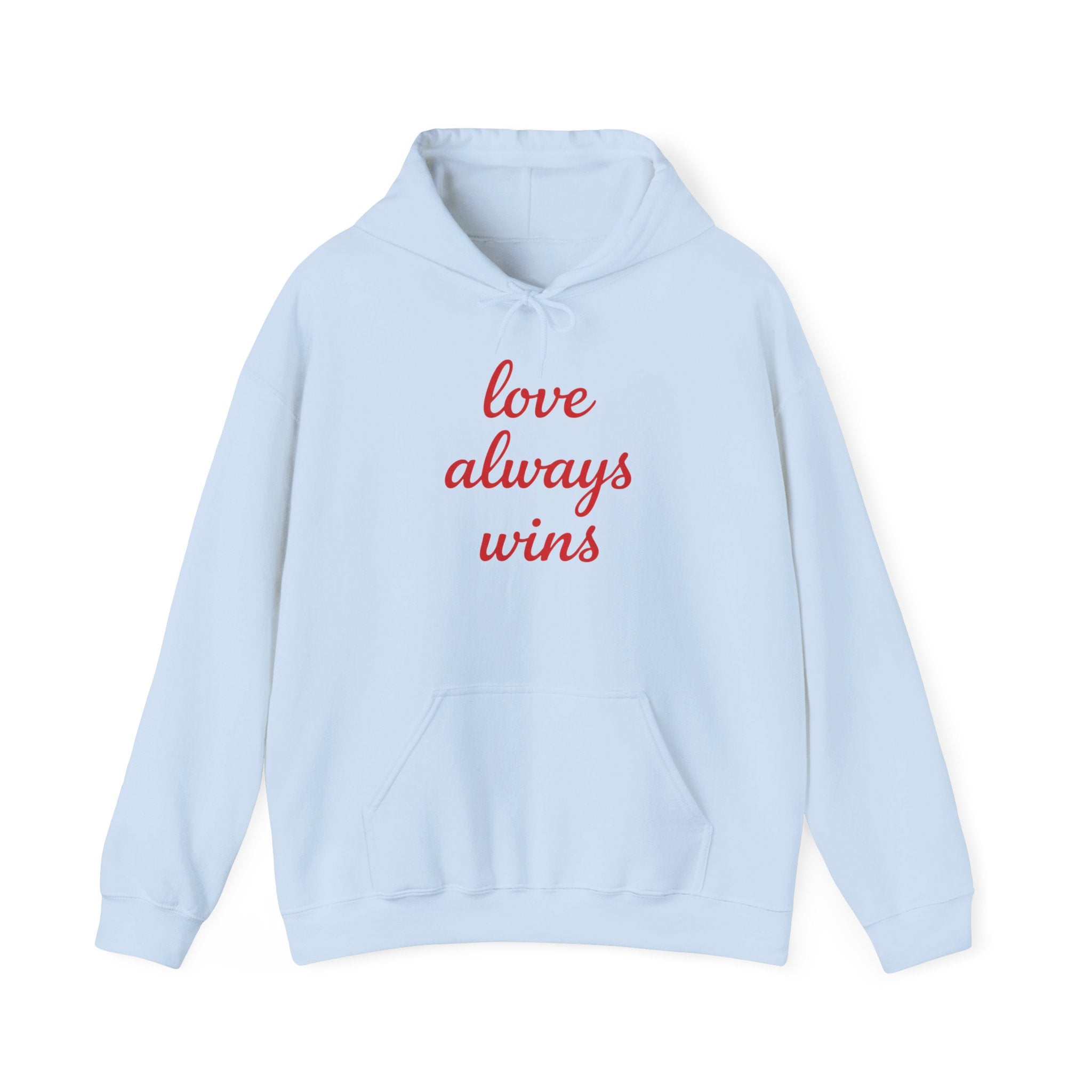 Valentine's Day Love Always Wins Hoodie | XOXO Red Script