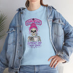 Expensive Skull with Pink Beanie T-Shirt | 'Difficult and Talks Back' Graphic Tee
