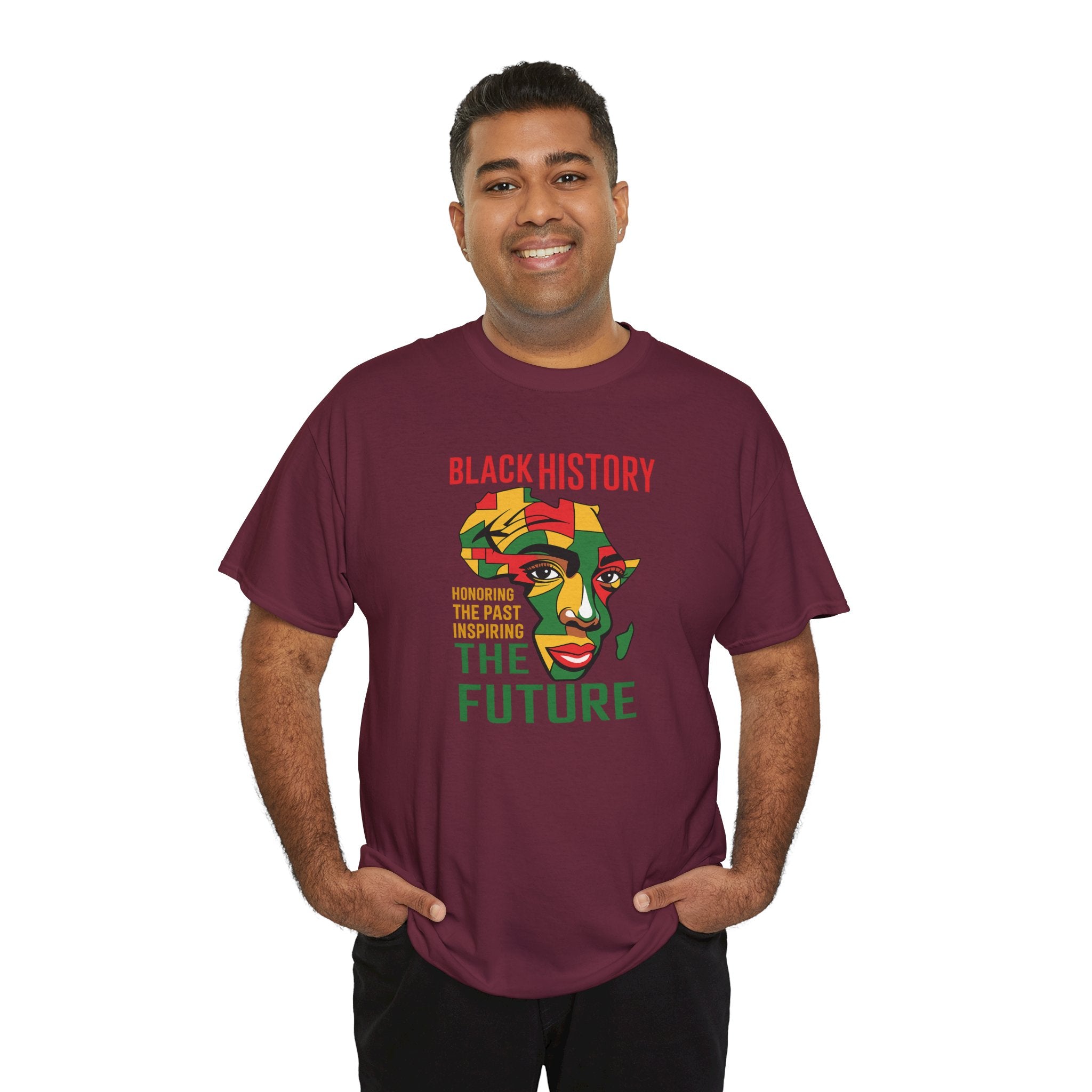 Black History colorful face design Tee | Honoring the Past Inspiring the Future T-Shirt
