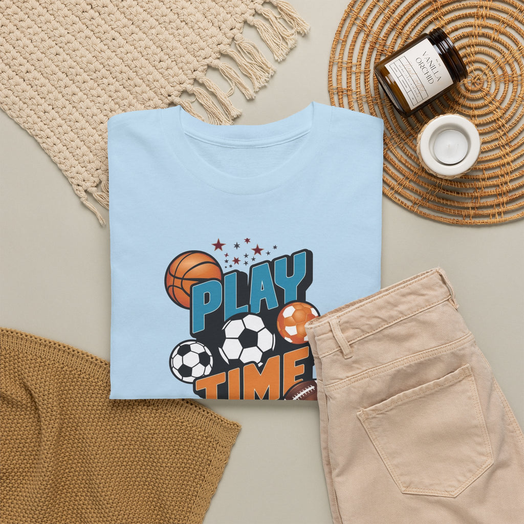 Play Time Sports graphic tee | Kids sports balls design