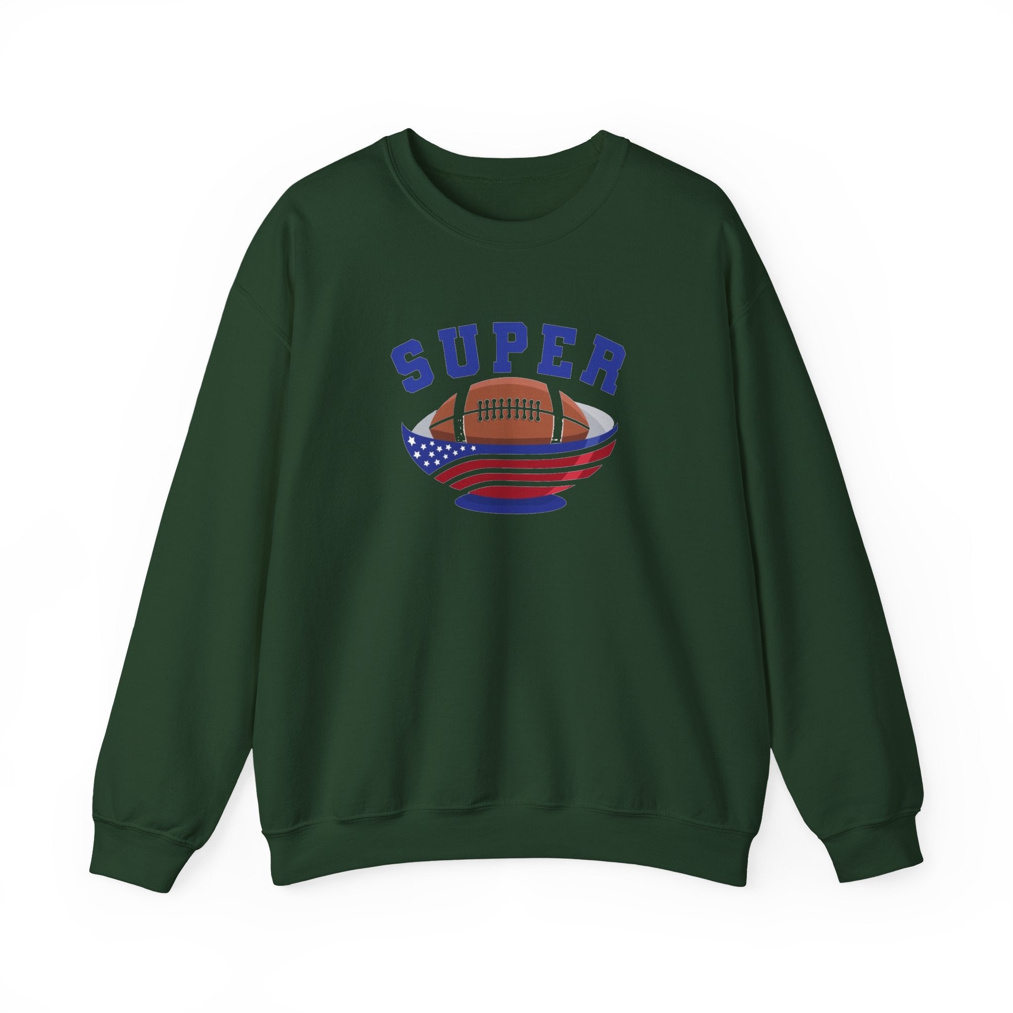 Super Football with American Flag Sweatshirt | Patriotic Sports Crewneck