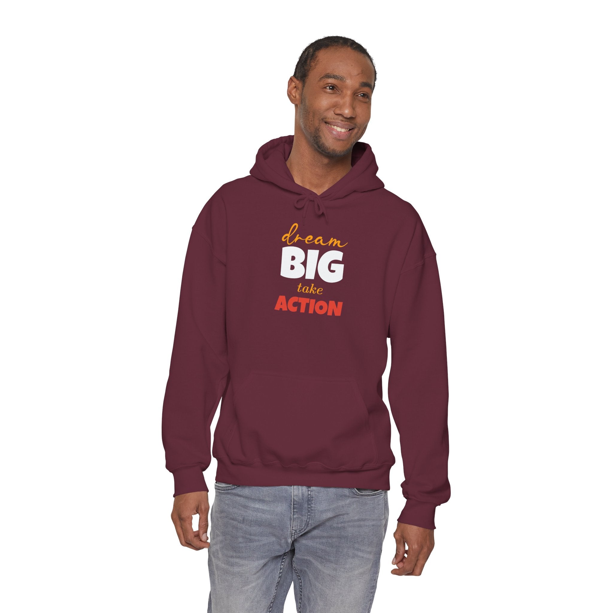 Dream Big Take Action Hoodie | Motivational Typography Sweatshirt