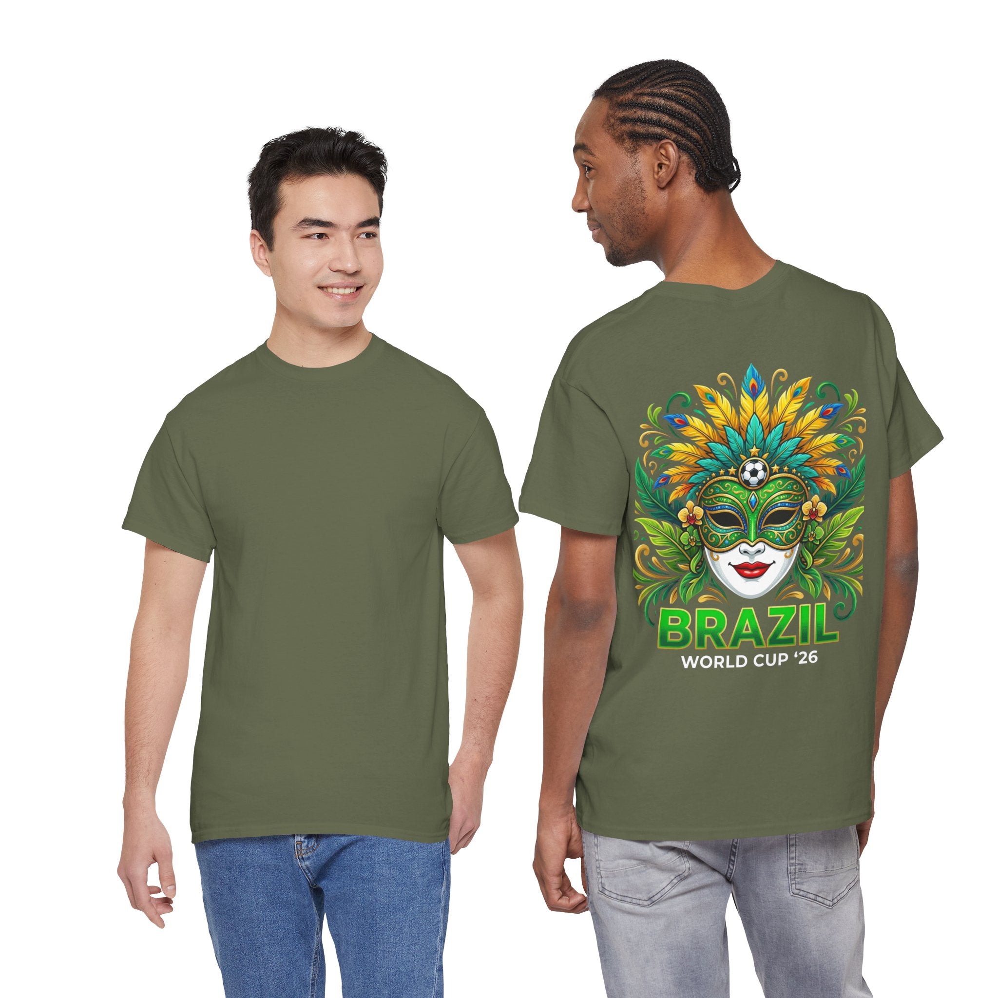 Brazil Carnival Mask Tee | World Cup '26 Soccer Floral Headdress
